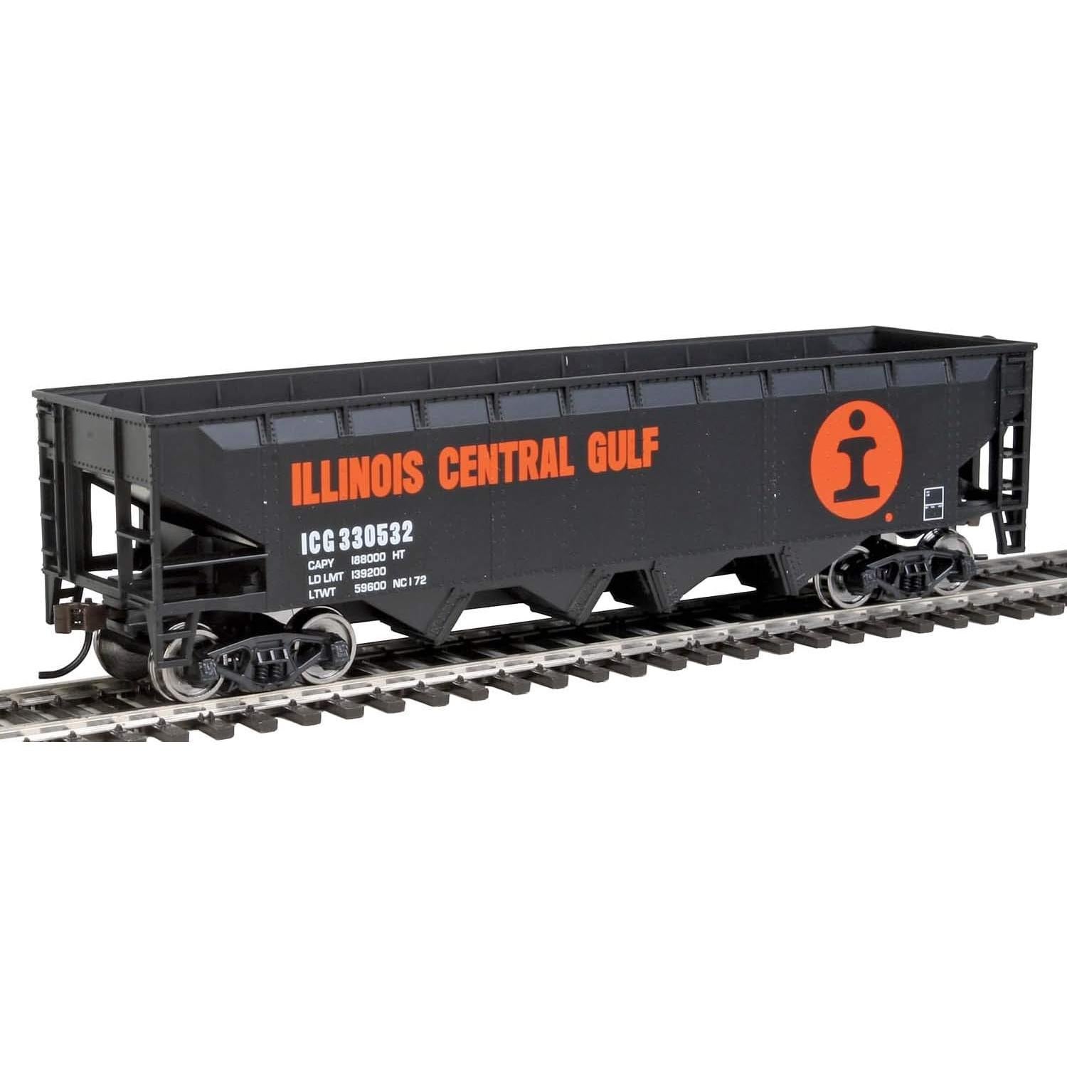 Vagón Volcador Offset Walthers HO Illinois Central Naranja