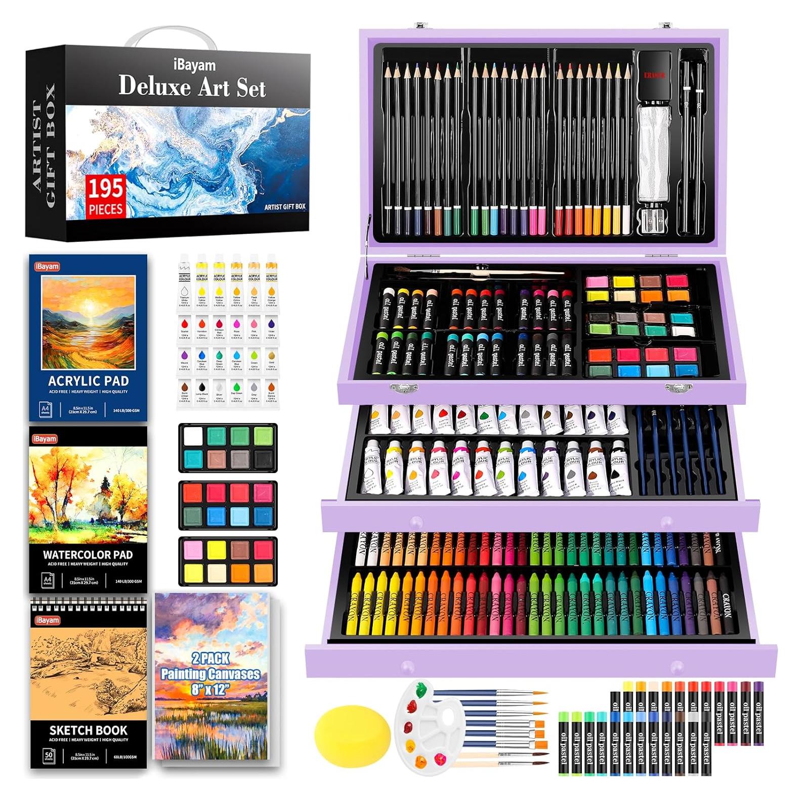 Set de Arte iBayam 195 Piezas para Dibujo y Pintura