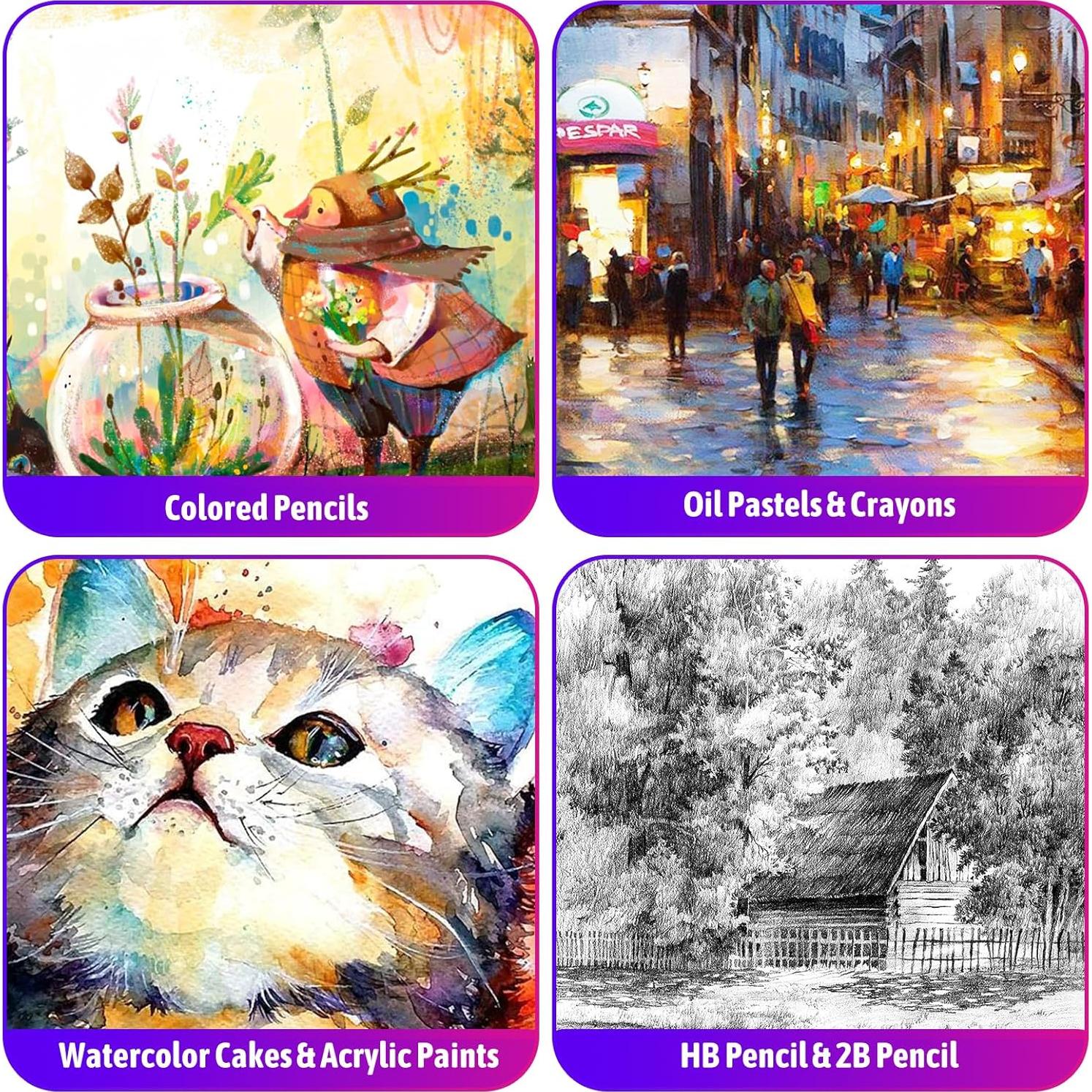 Set de Arte iBayam 195 Piezas para Dibujo y Pintura