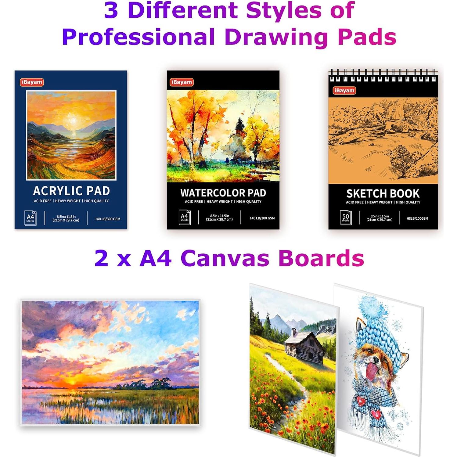 Set de Arte iBayam 195 Piezas para Dibujo y Pintura