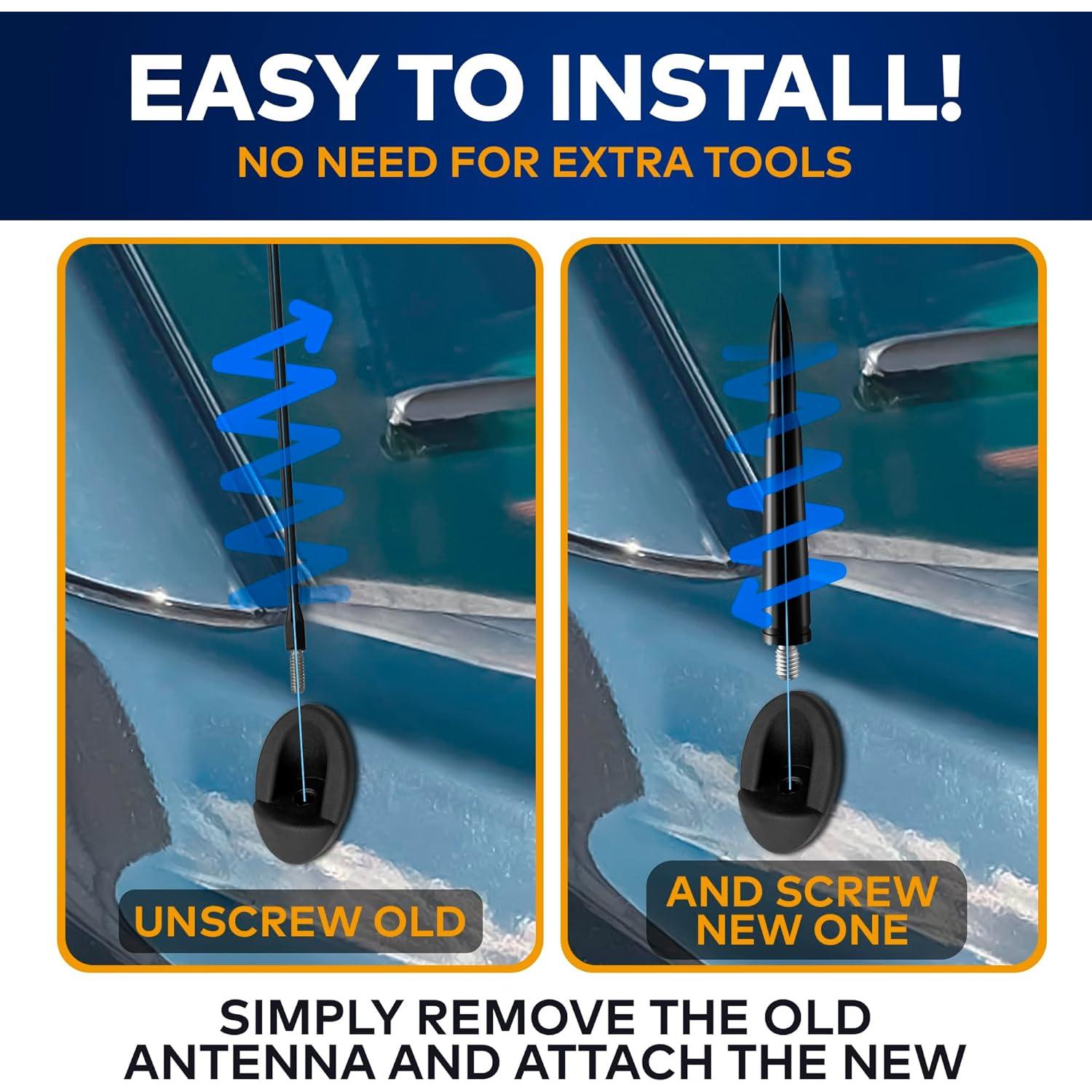 Antena de Estilo Bala TN TrunkNets para Ford F150 2009-2024