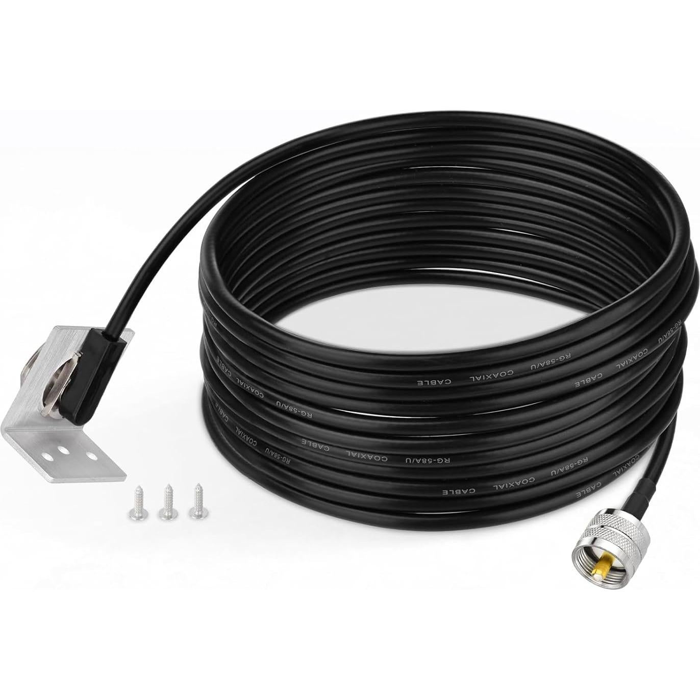 Cable Coaxial NMO a PL259 UHF 5m Eightwood + Soporte L