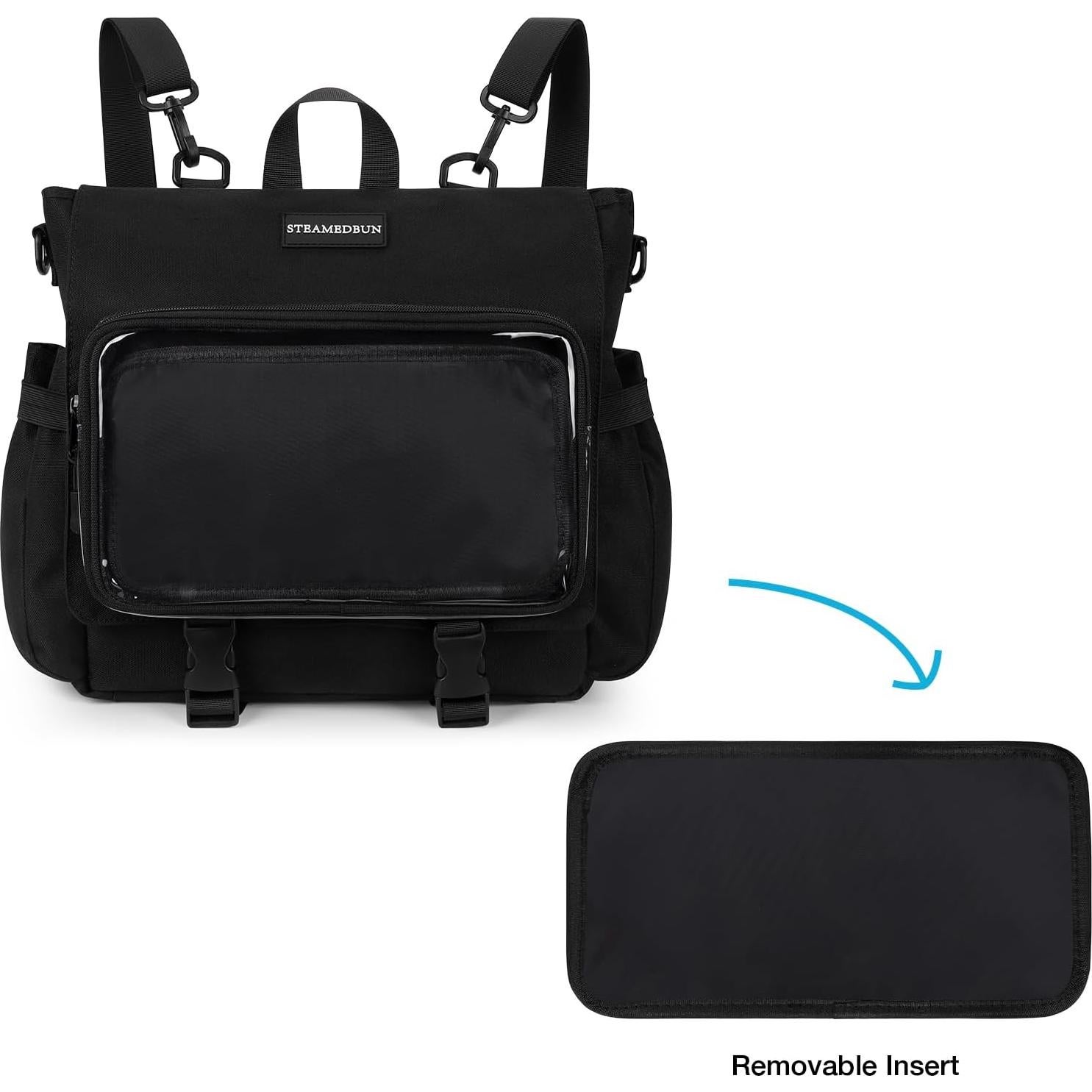 Mochila Kawaii SteamedBun Negra 38x12x31.75cm Estética