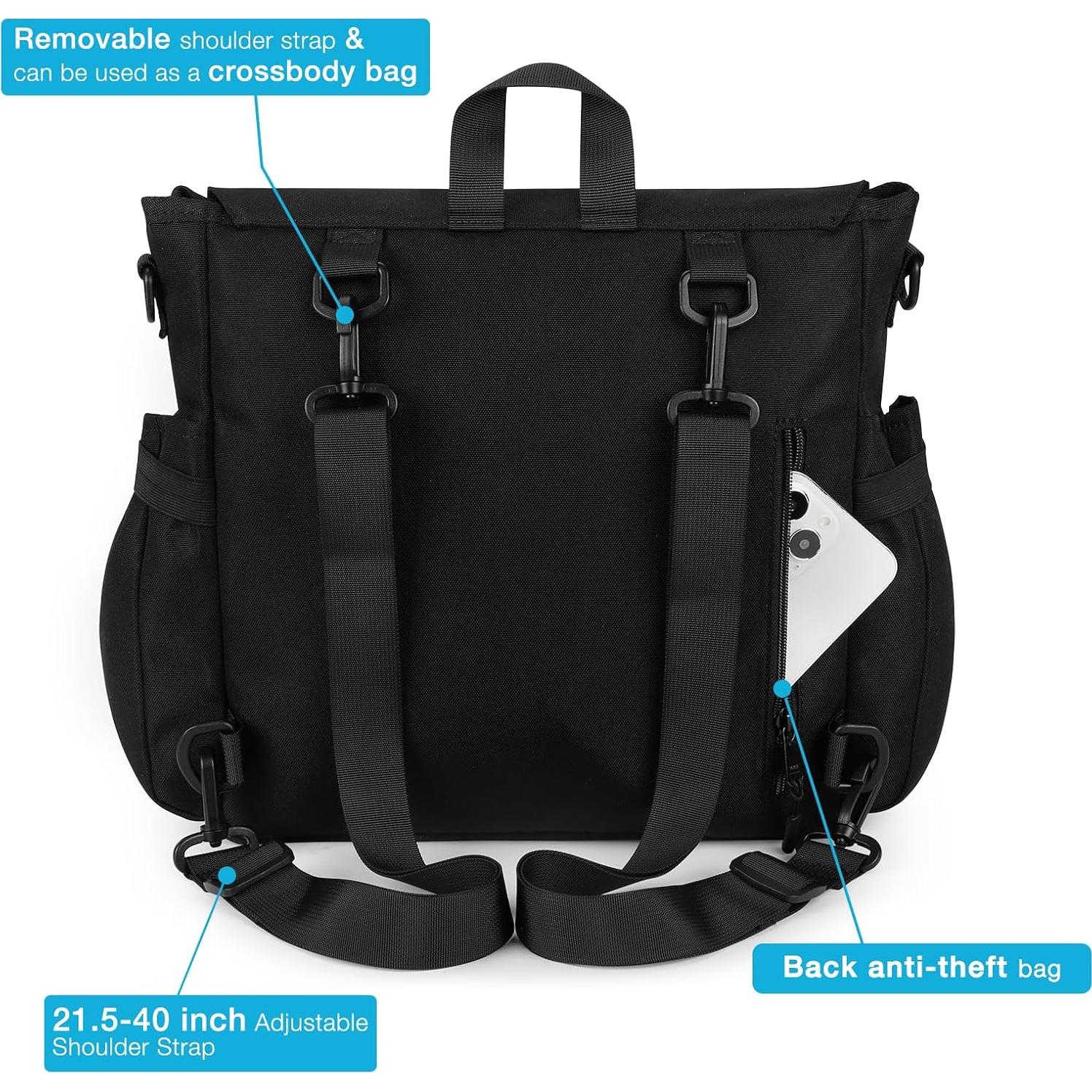 Mochila Kawaii SteamedBun Negra 38x12x31.75cm Estética