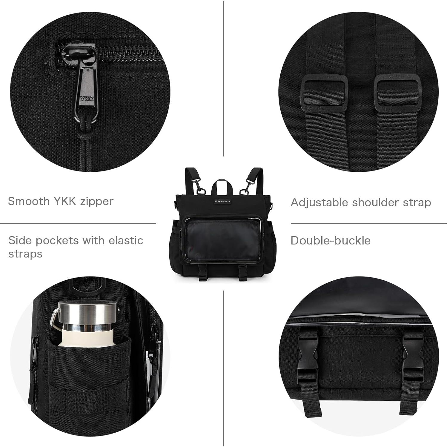 Mochila Kawaii SteamedBun Negra 38x12x31.75cm Estética