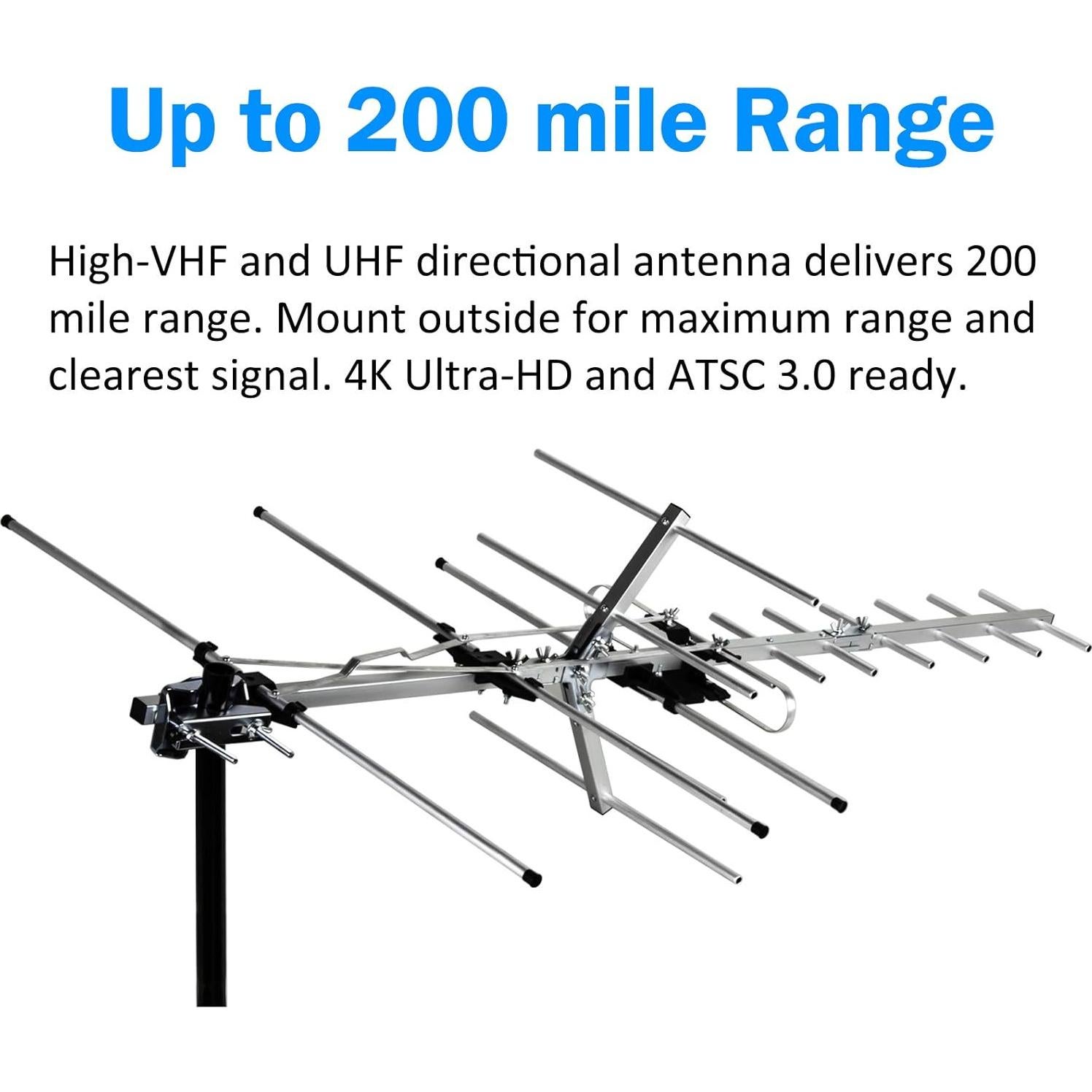 Antena Yagi HD Five Star para TV Interior/Exterior 321.87 km