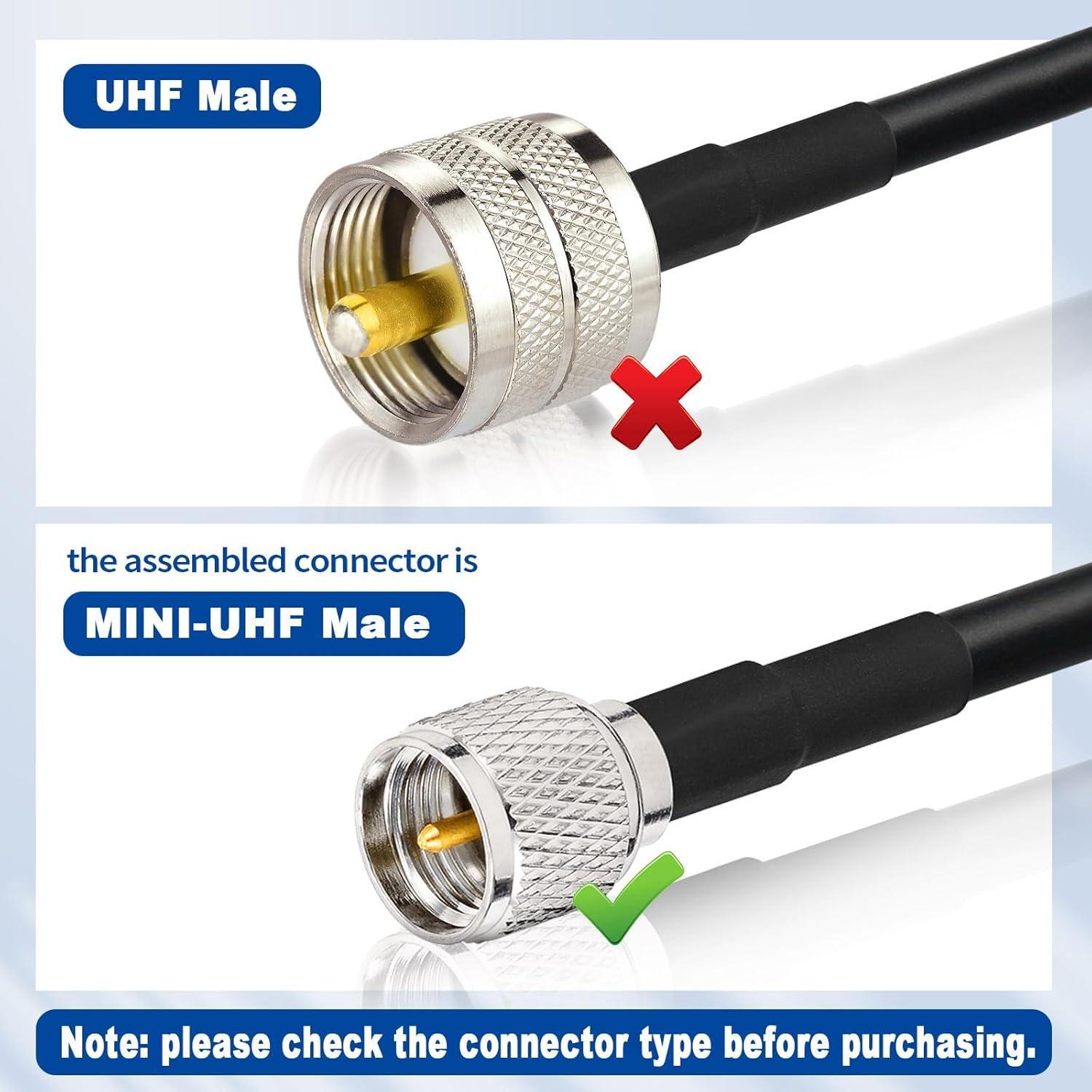 Cable de extensión NMO a Mini-UHF 5m Eightwood para radio