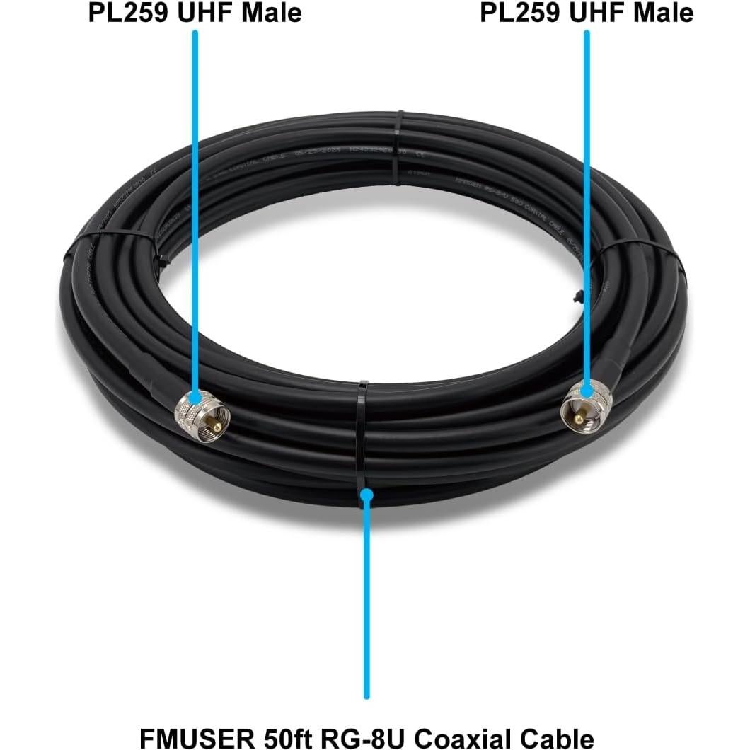 Kit Antena Estación Base CB FMUSER + Cable Coaxial 15m