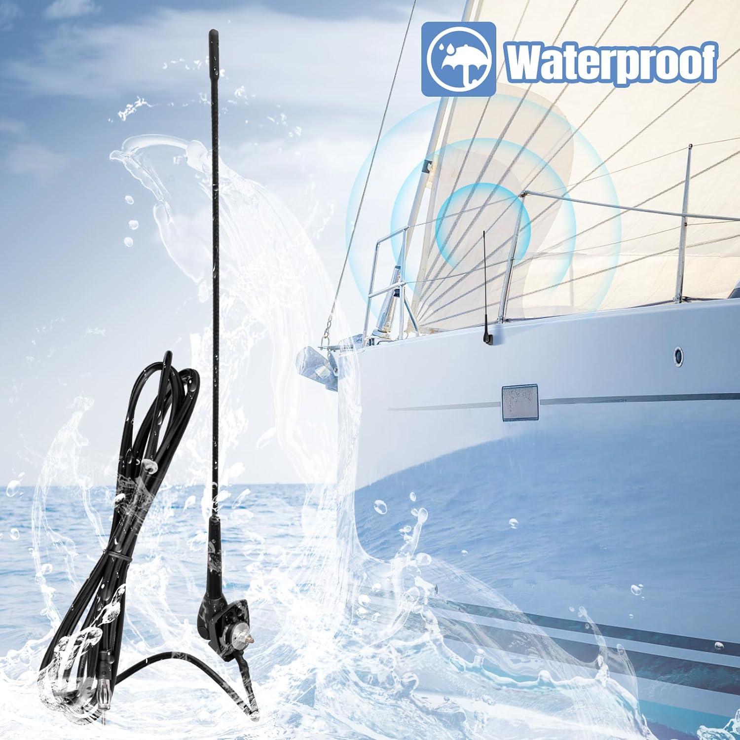 Antena Marítima Eightwood 45.72 cm AM/FM a Prueba de Agua