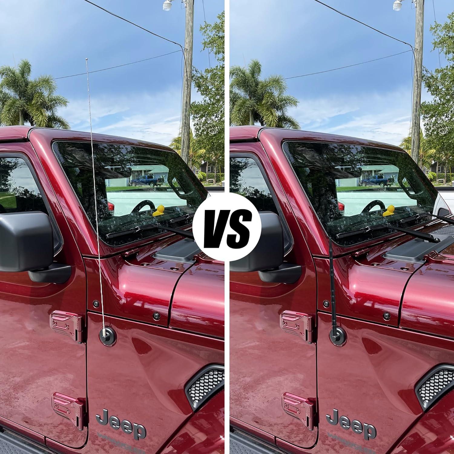 Antena corta KSaAuto 33 cm para Jeep Wrangler Gladiator 2007-2025