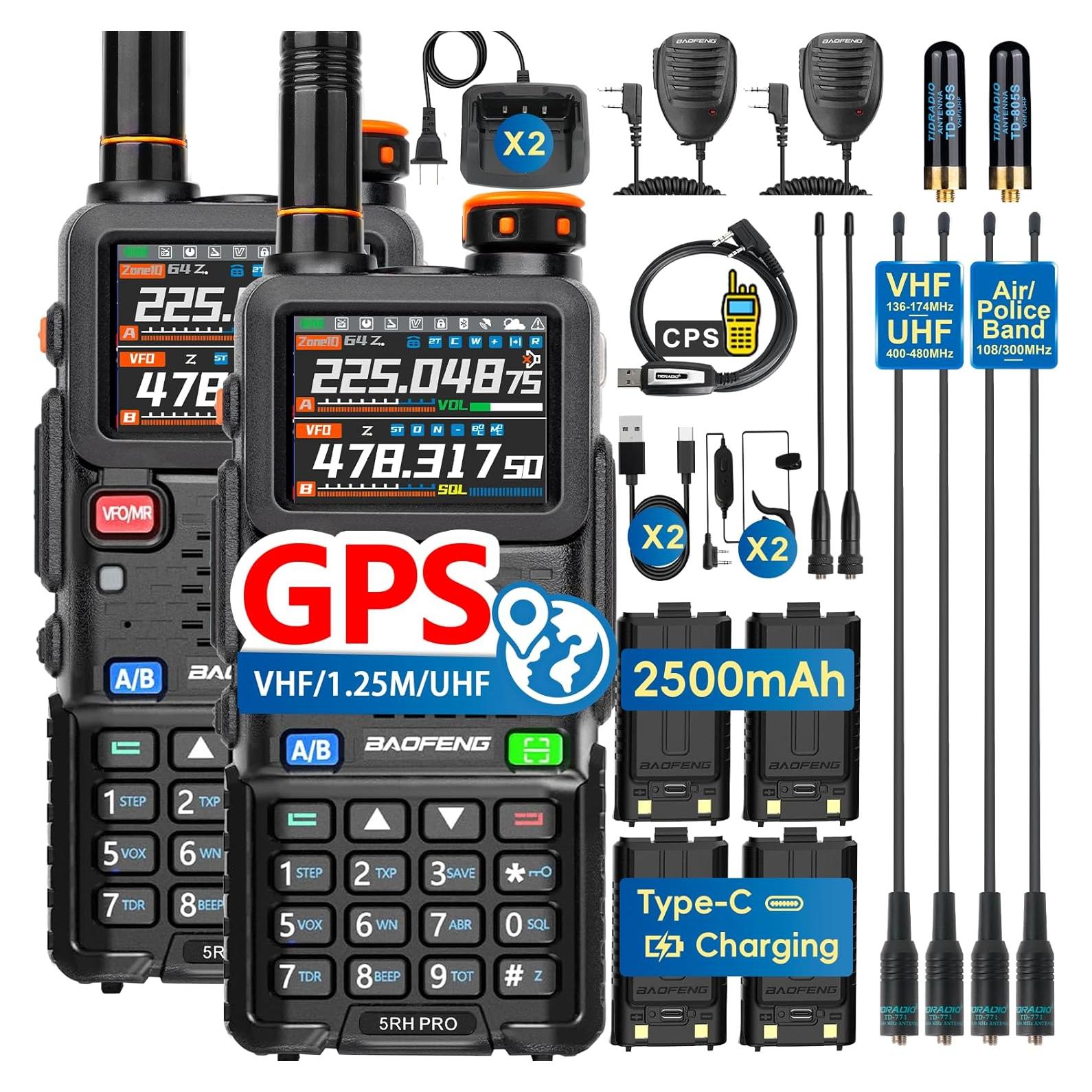 Radio BAOFENG 5RH Pro GPS 10W VHF UHF 8 Bandas Portátil