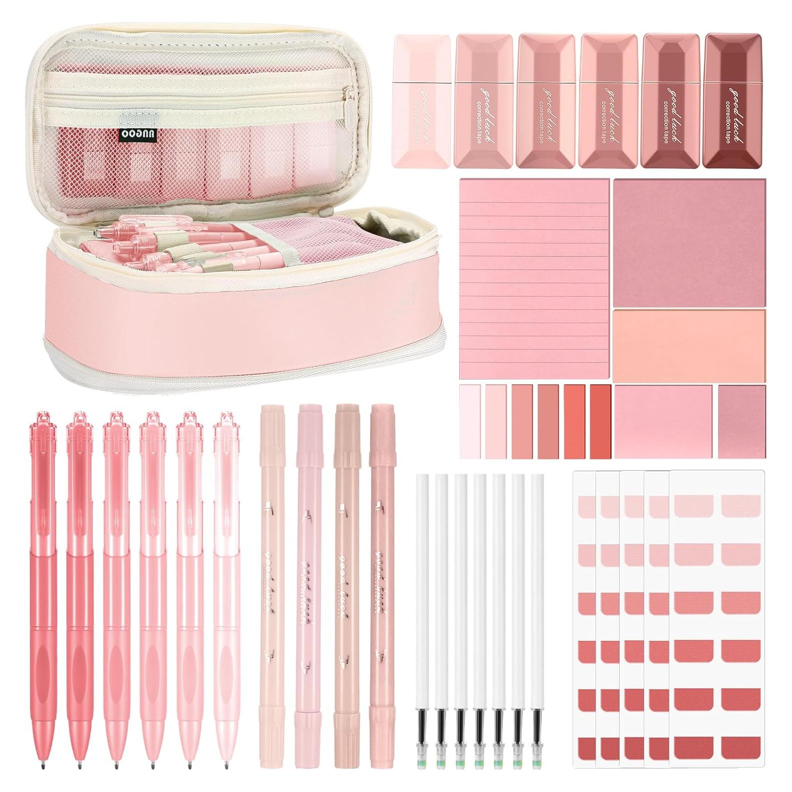 Kit de Papelería Estética Janlaugh 38 Piezas Rosa