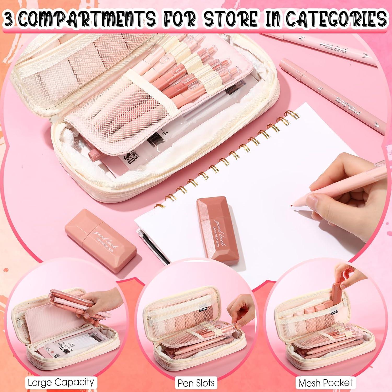 Kit de Papelería Estética Janlaugh 38 Piezas Rosa