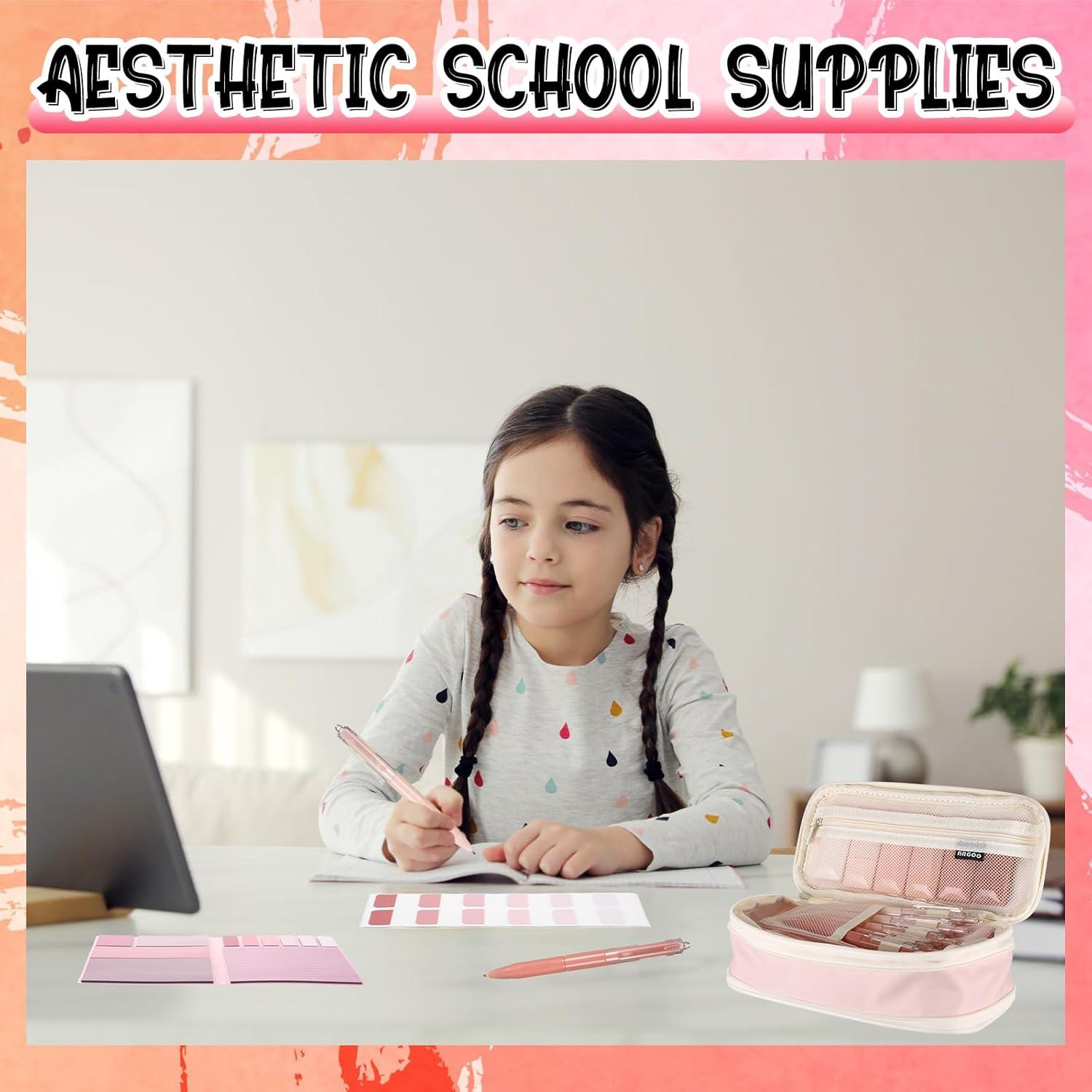 Kit de Papelería Estética Janlaugh 38 Piezas Rosa