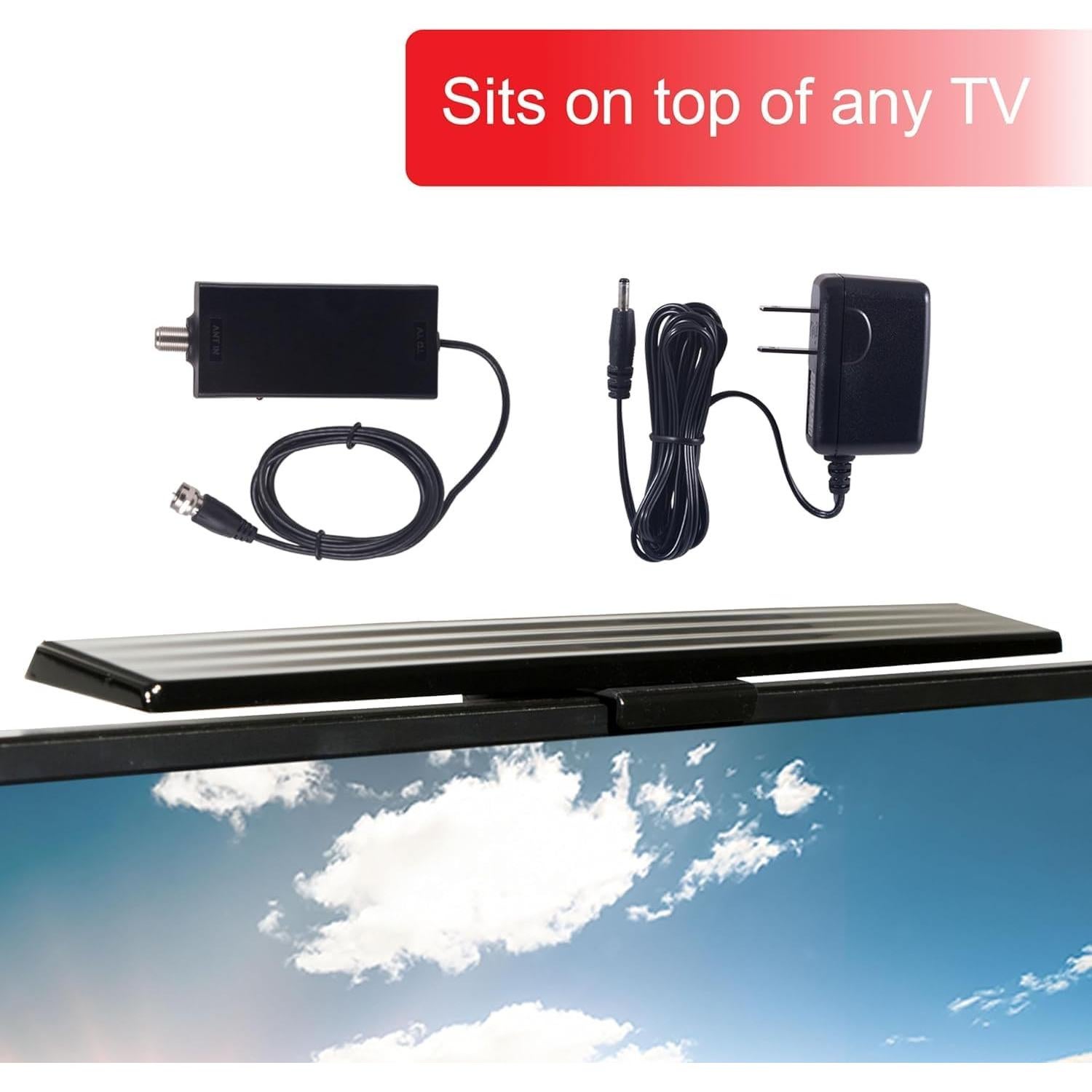 Antena de TV Digital Amplificada GE 37075 4K 1080p Largo Alcance