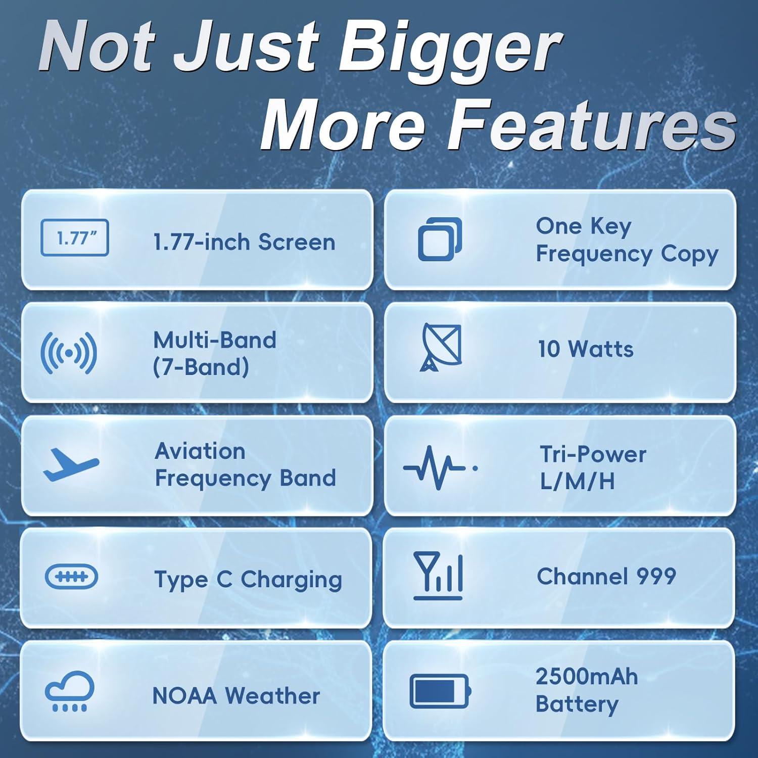 Radio de Ham BAOFENG 5RM 10W VHF/UHF 8 Bandas Portátil