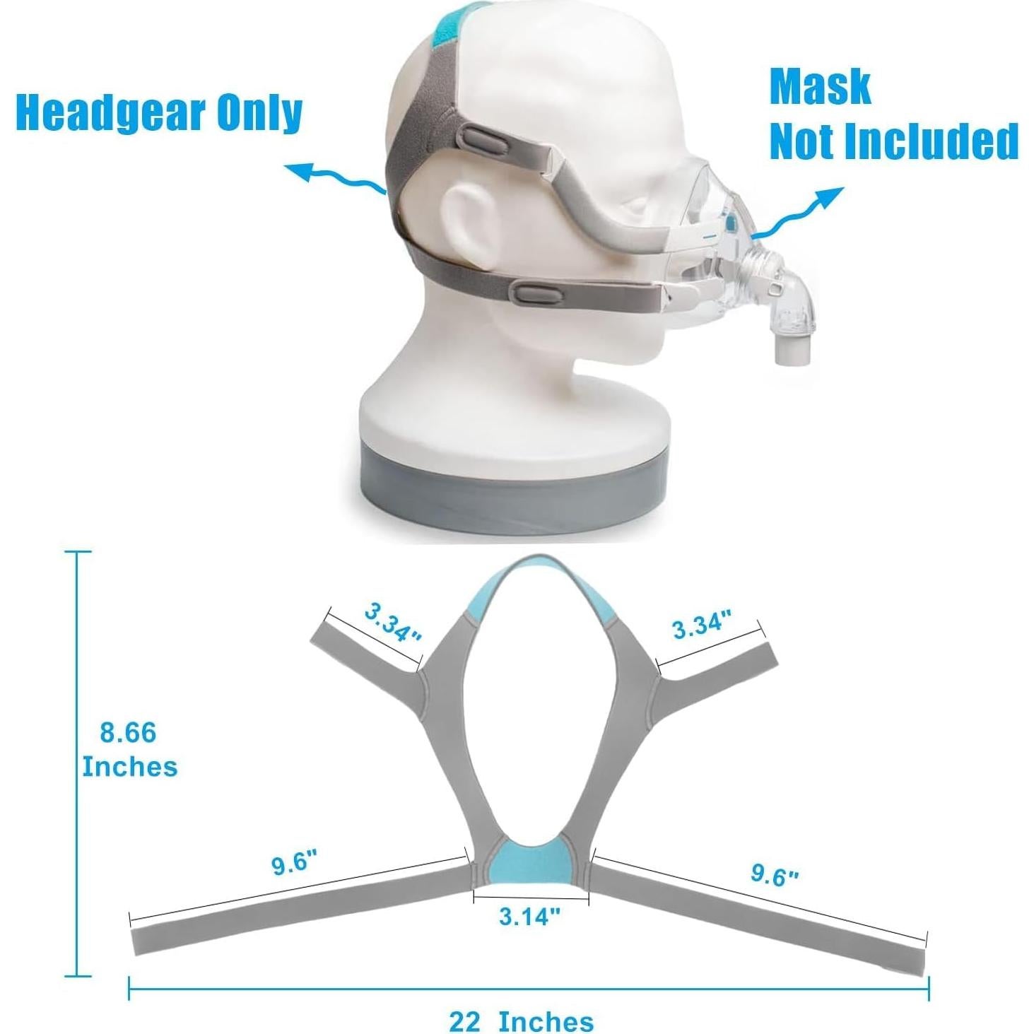 Cabestrillo CPAP Reemplazo Unisex KeCool para AirFit F20