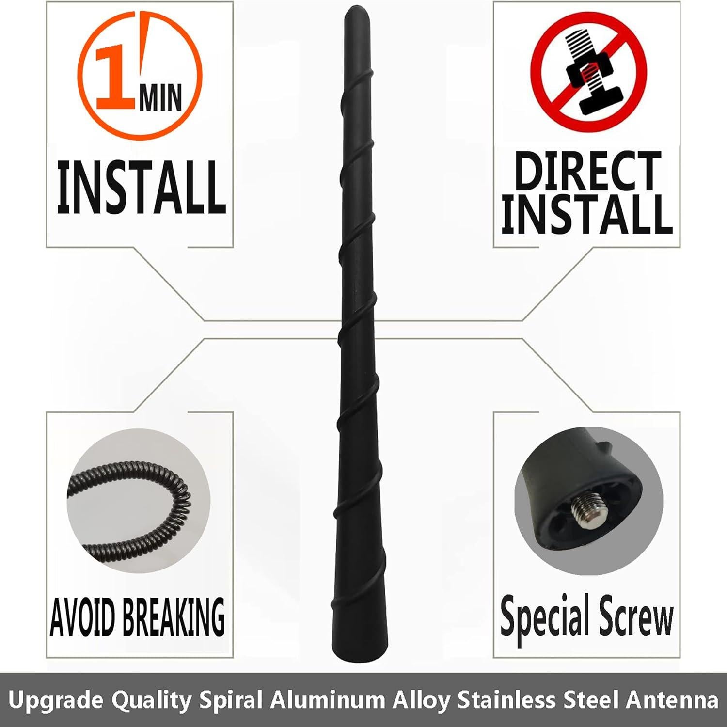 Antena corta Nissan 350Z 2003-2008, flexible 17.78 cm