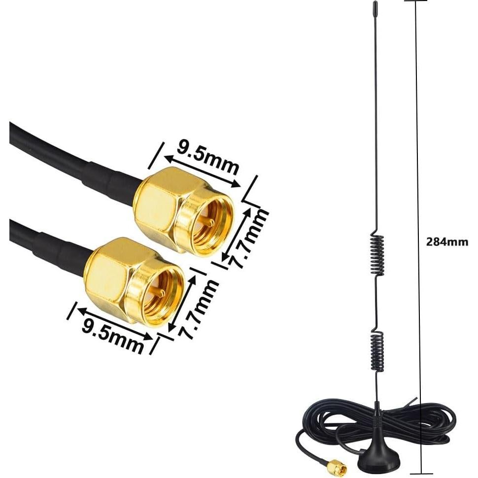 Antena 6dBi Kaunosta 1090MHz SMA Macho 1.5M Base Magnética