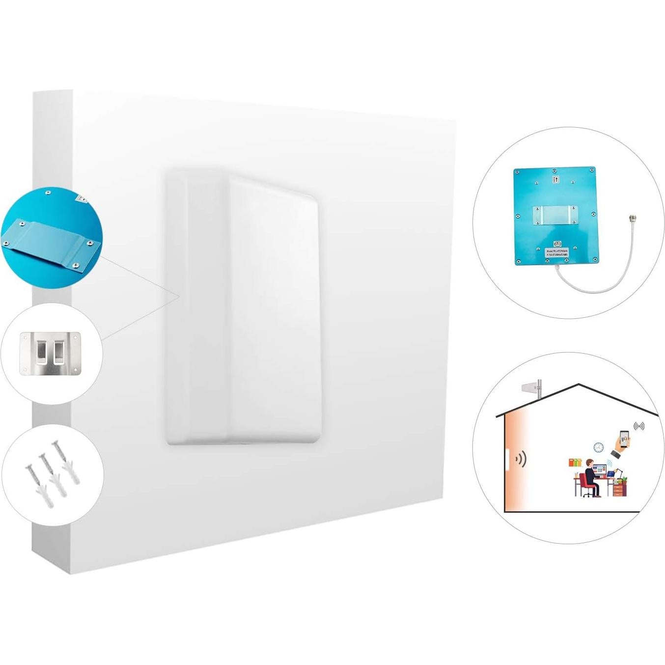 Antena Direccional Interior XRDS-RF 8dBi Montaje en Pared 698-2700 MHz