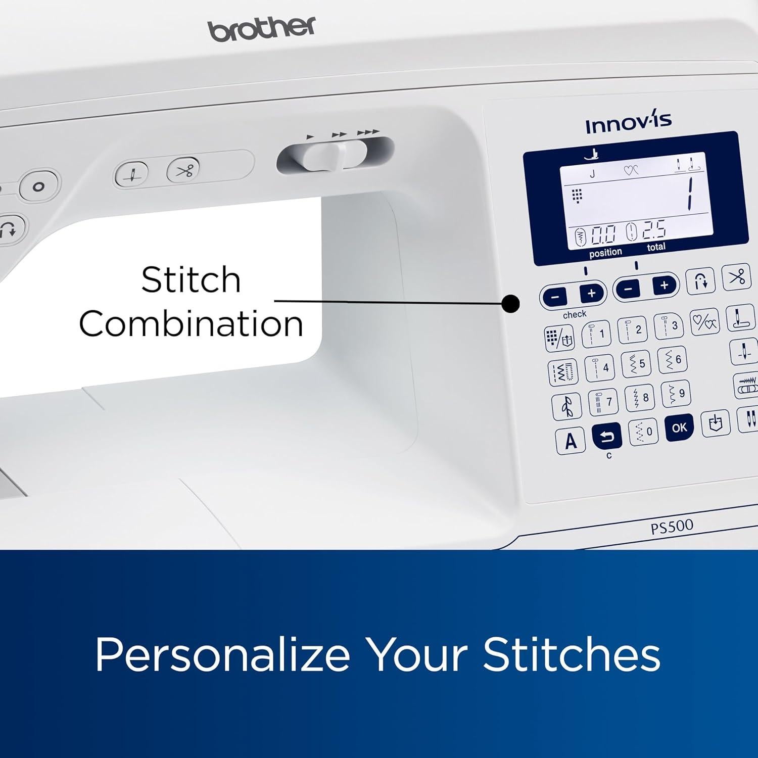 Máquina de Coser Brother PS500 con 100 Puntadas y Pantalla LCD