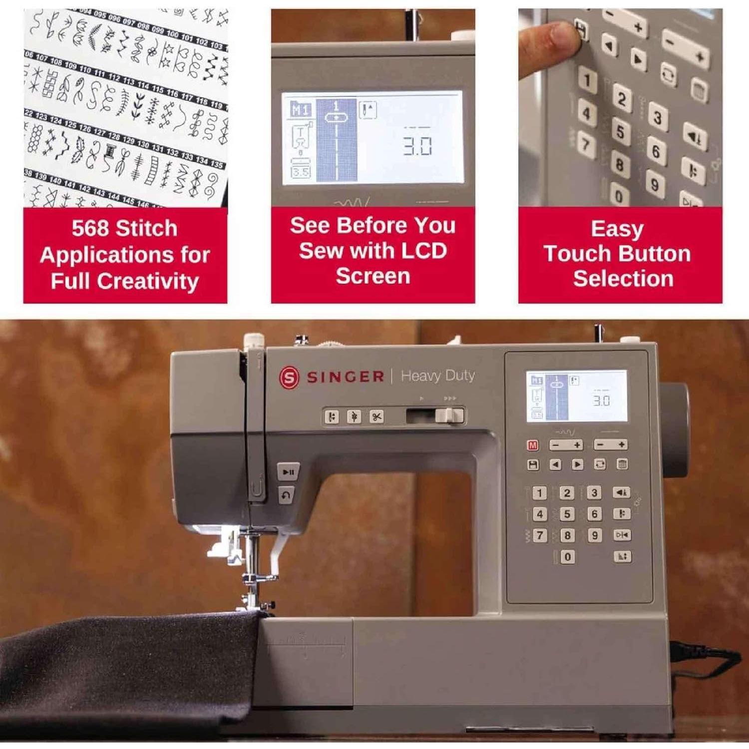 Máquina de Coser SINGER Heavy Duty 6800C con Accesorios