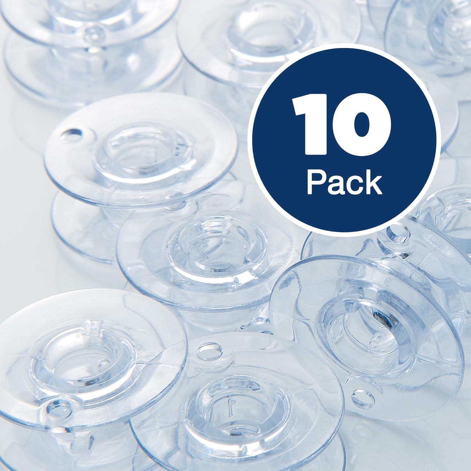 Sewing and Embroidery Bobbins 10-Pack, SA156,Clear, 11.5 mm