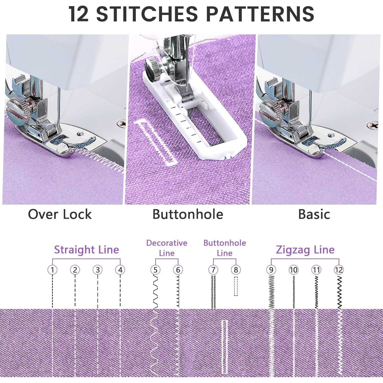 Máquina de Coser Portátil Sea Punk 505 con 12 Puntadas