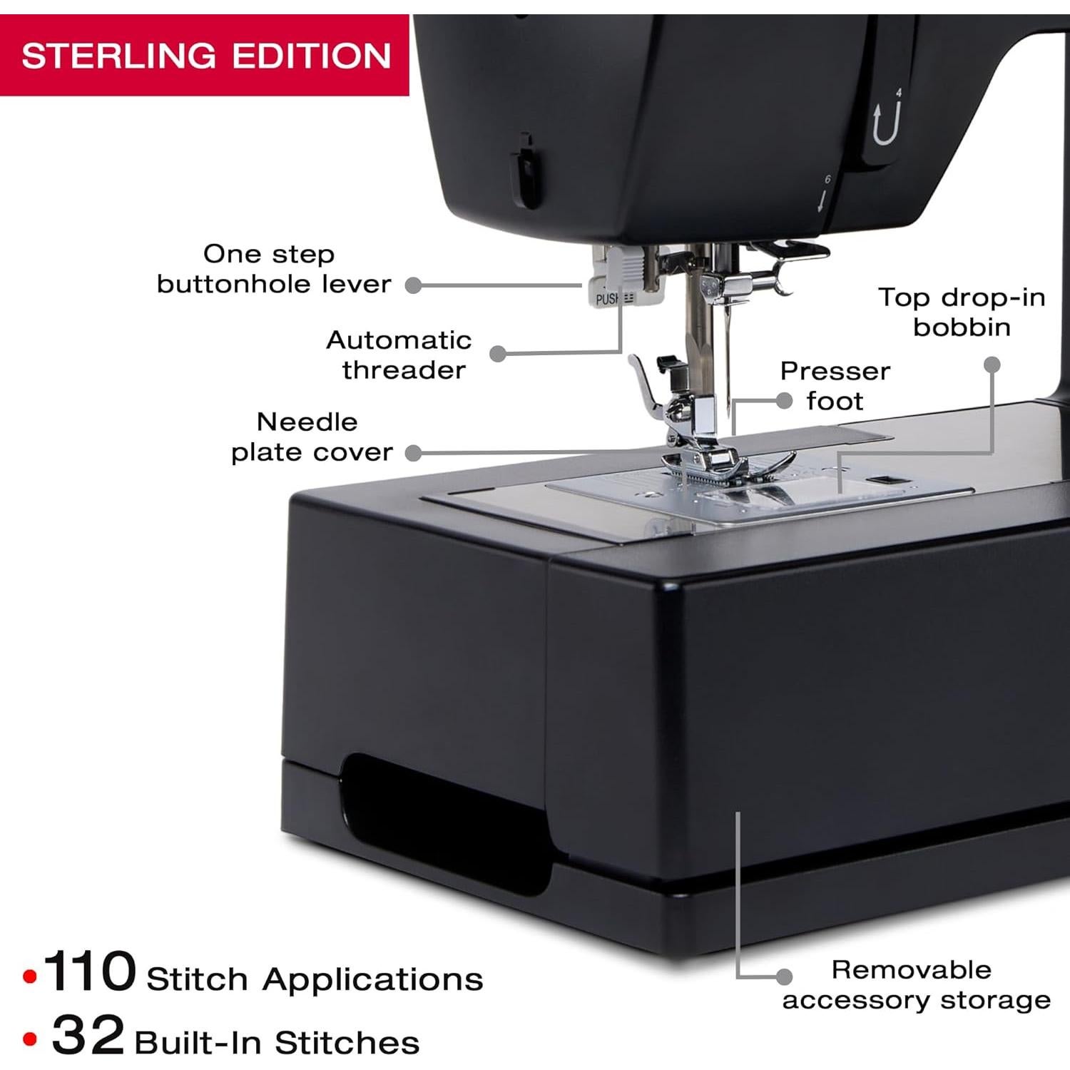 Máquina de Coser SINGER 4432 Pesada con 110 Puntadas y Accesorios