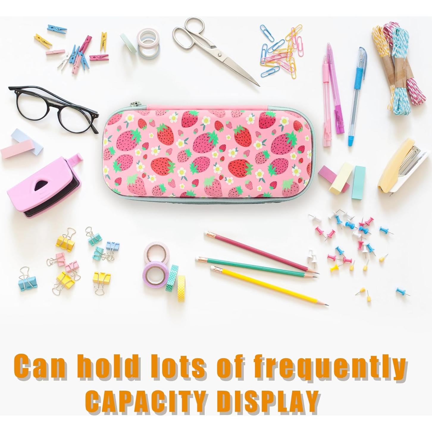 Estuche de Lápices Rosa Fresa WtallasiSei Gran Capacidad