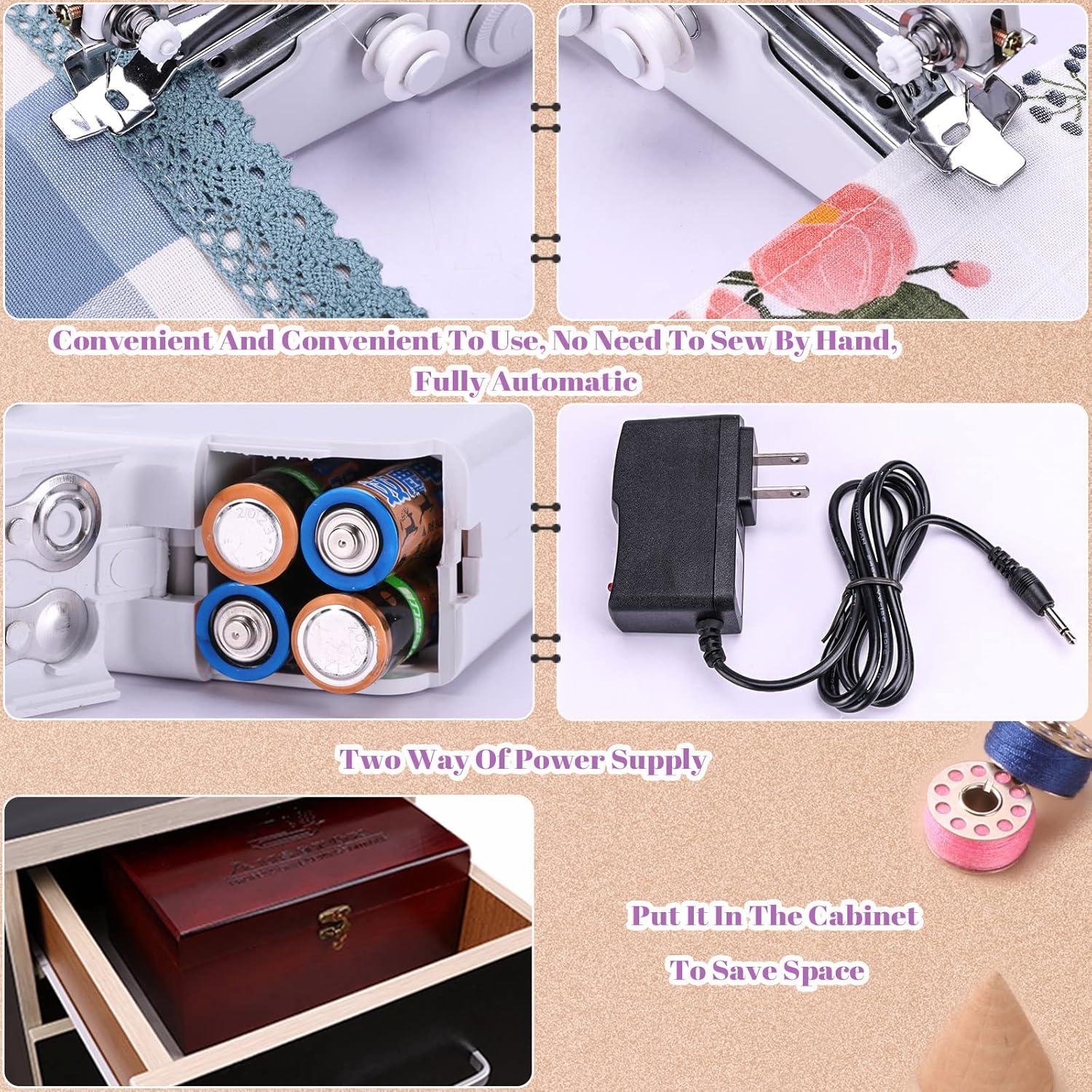 Máquina de Coser Portátil Ausarox Blanca con 153 Piezas