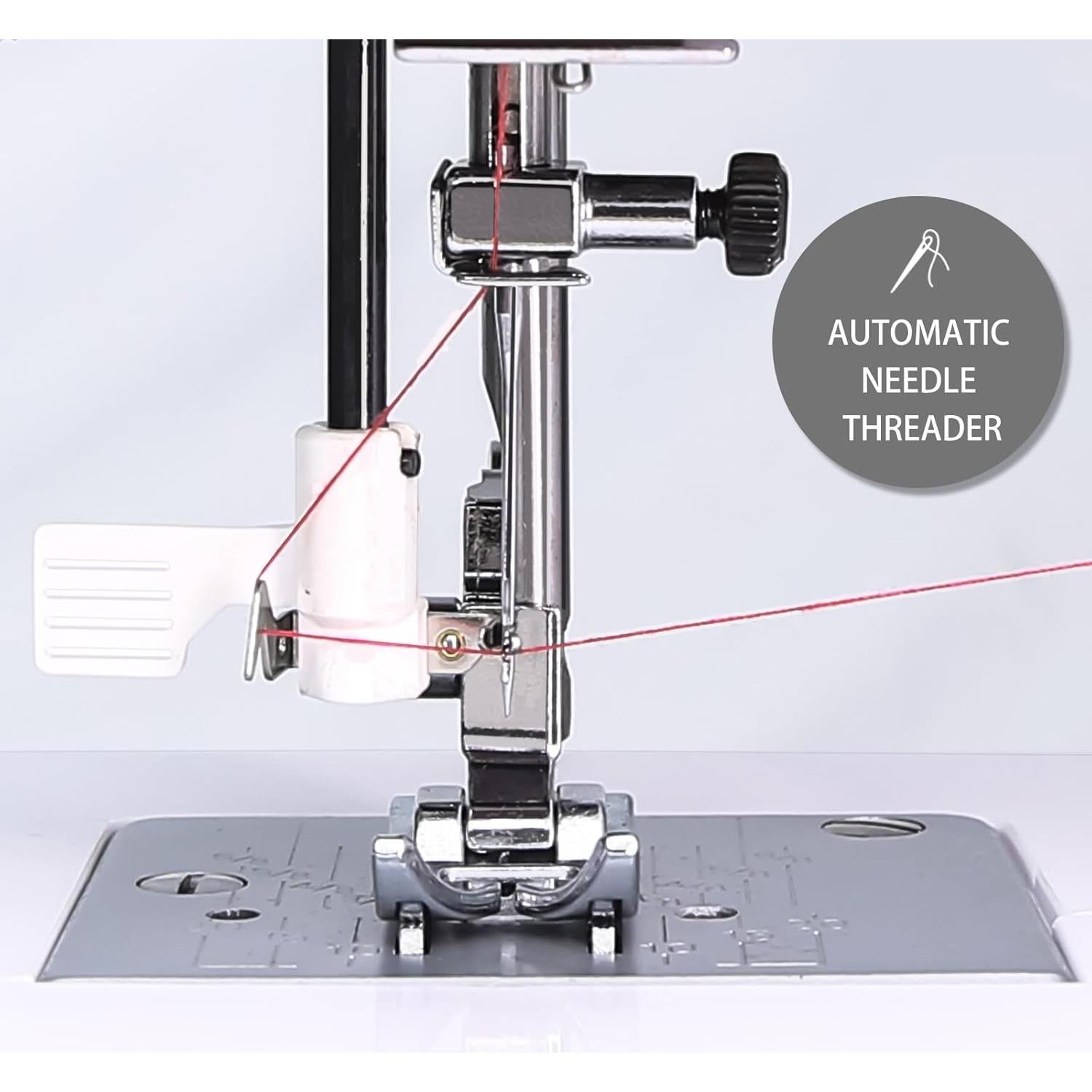 FYe320 Full Size Sewing Machine with Foot Pedal, Speed Control, Heavy Duty & Portable, LCD Display, 25 Built-in Stitches, 6 Bobbins & 5 Included Sewing Feet