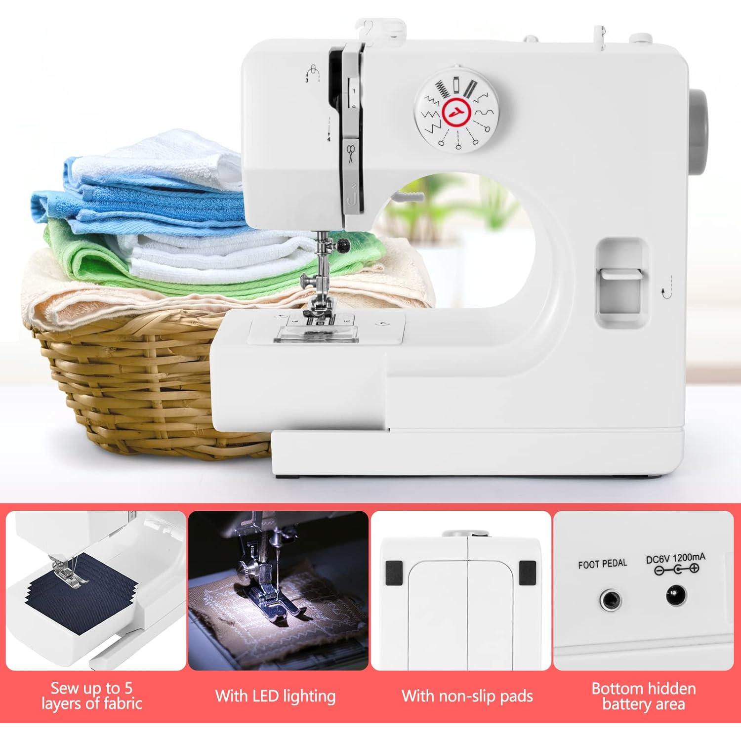 Máquina de Coser BUXFMHT 725 Portátil 12 Puntadas Doble Velocidad