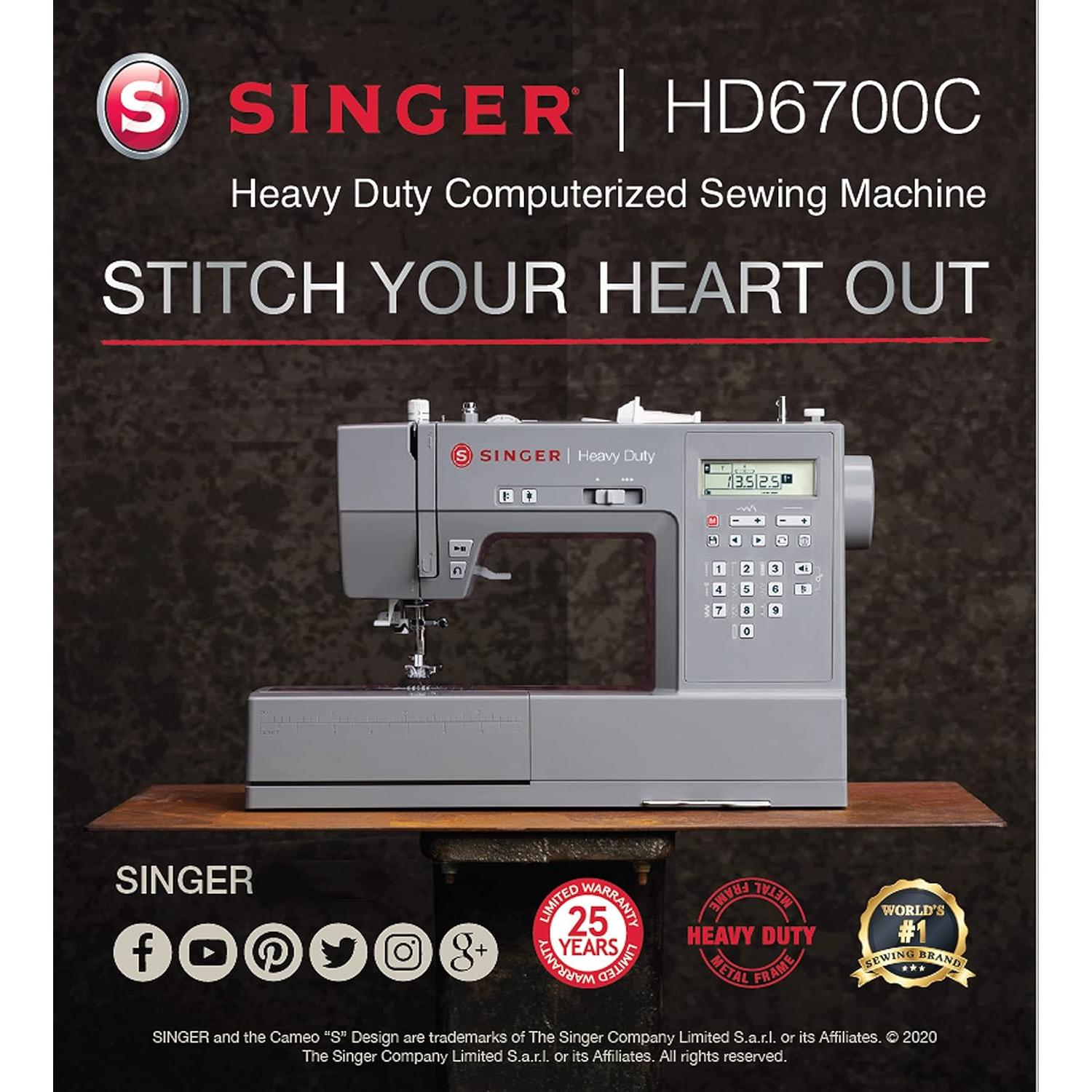 Máquina de Coser SINGER Heavy Duty 6700C - 411 Puntadas, LCD