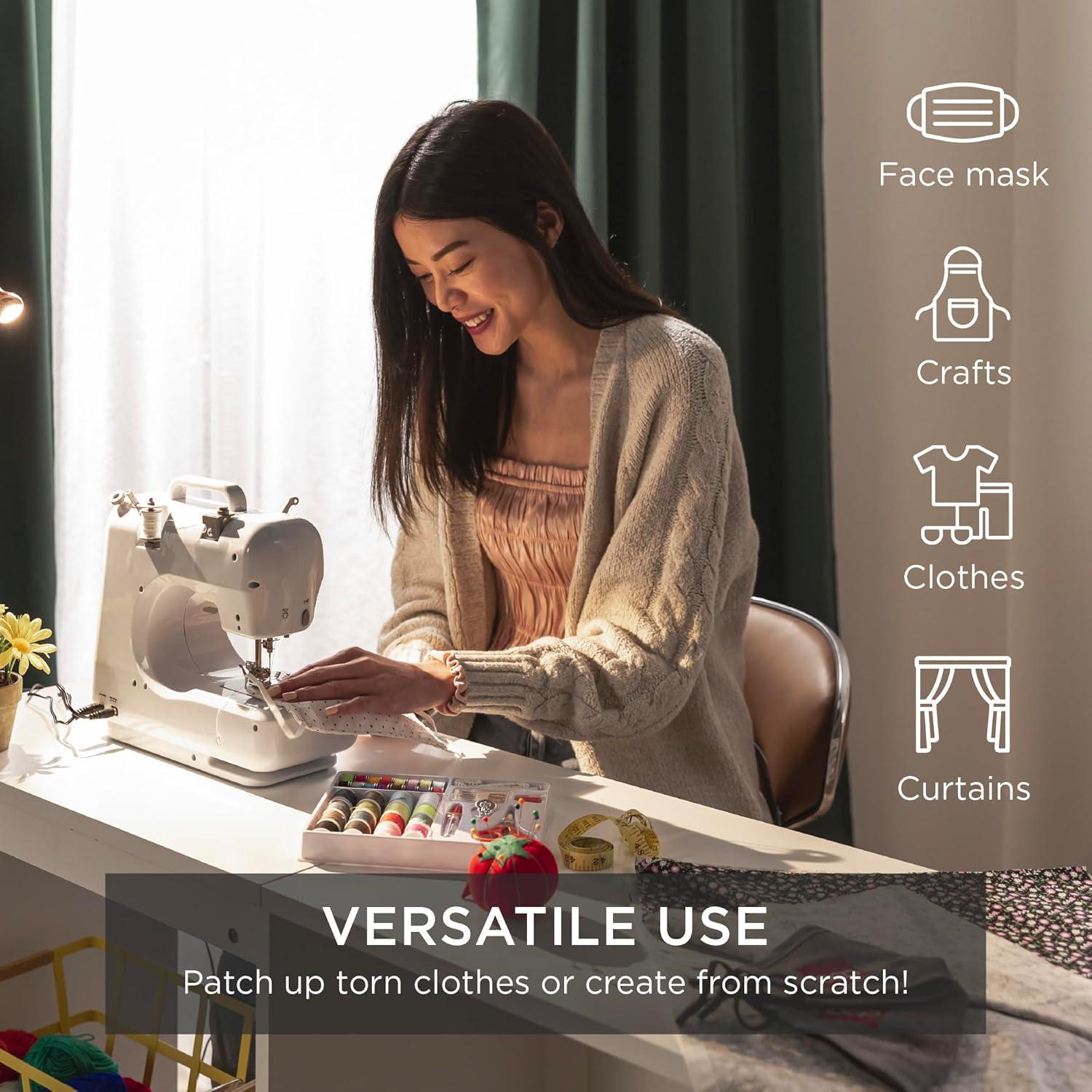 Máquina de Coser Compacta Mejor Opción 6V Rosa/Blanco 42 Piezas