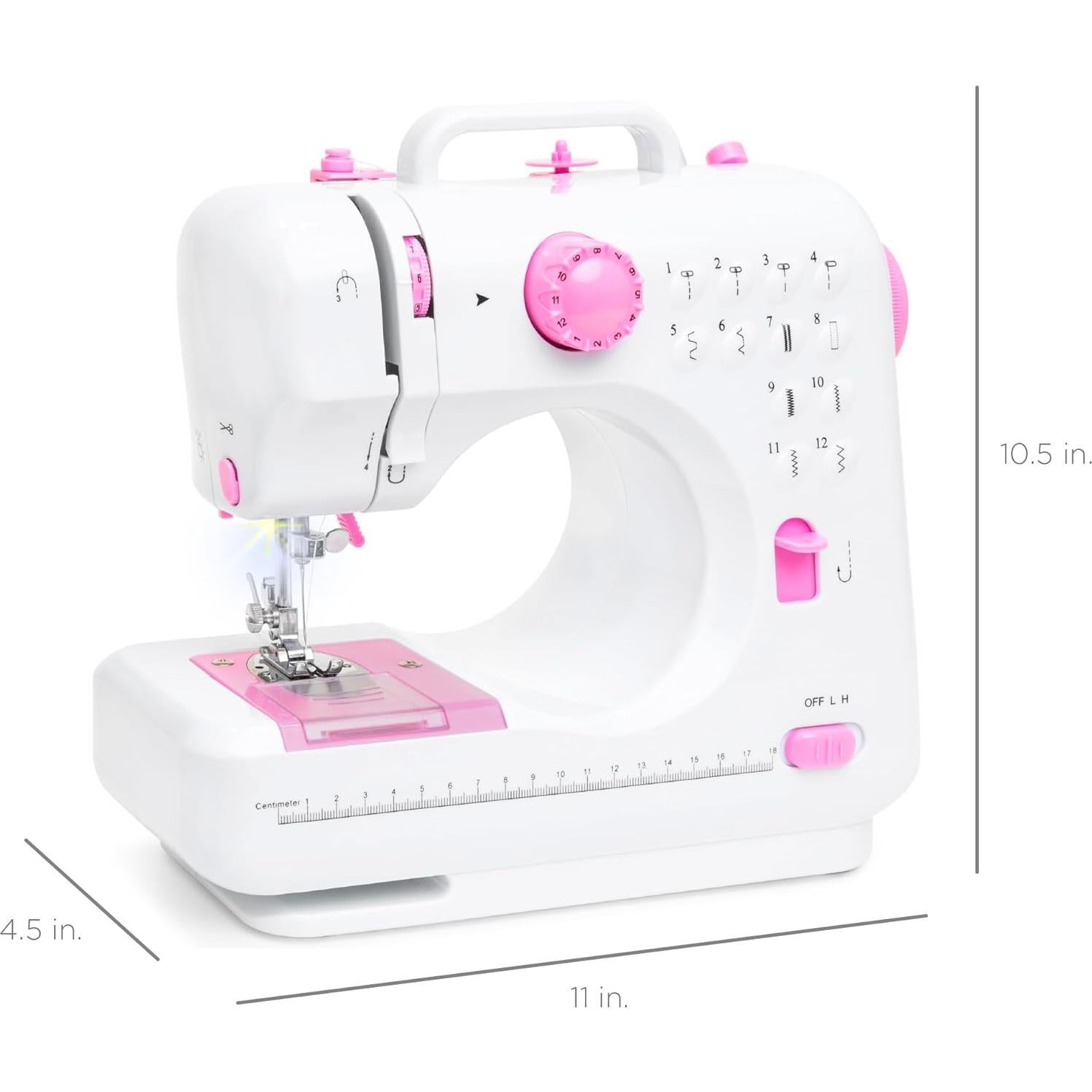 Máquina de Coser Compacta Mejor Opción 6V Rosa/Blanco 42 Piezas
