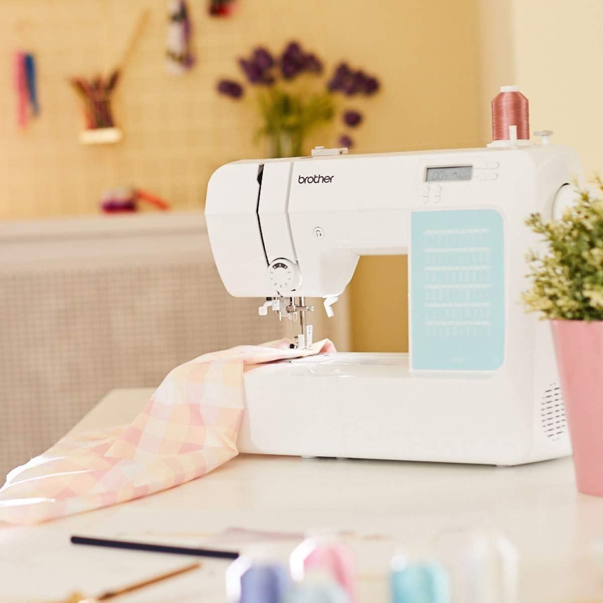 CP60X Computerized Sewing Machine, 60 Built-in Stitches, LCD Display, 7 Included Feet, White & 5300A Sewing Machine Hardcase, Off-White