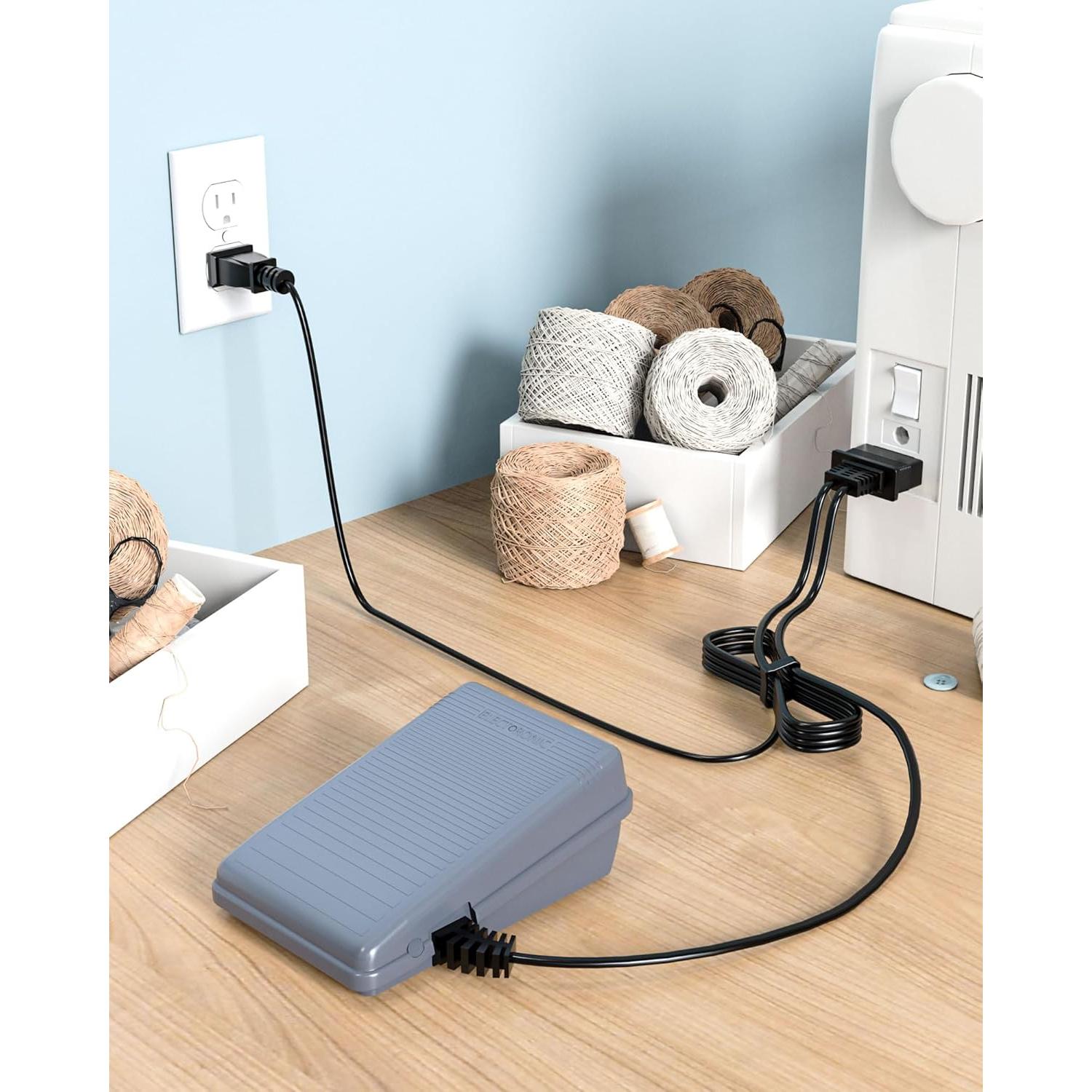 Pedal de Pie y Cable de Alimentación Compatible Brother