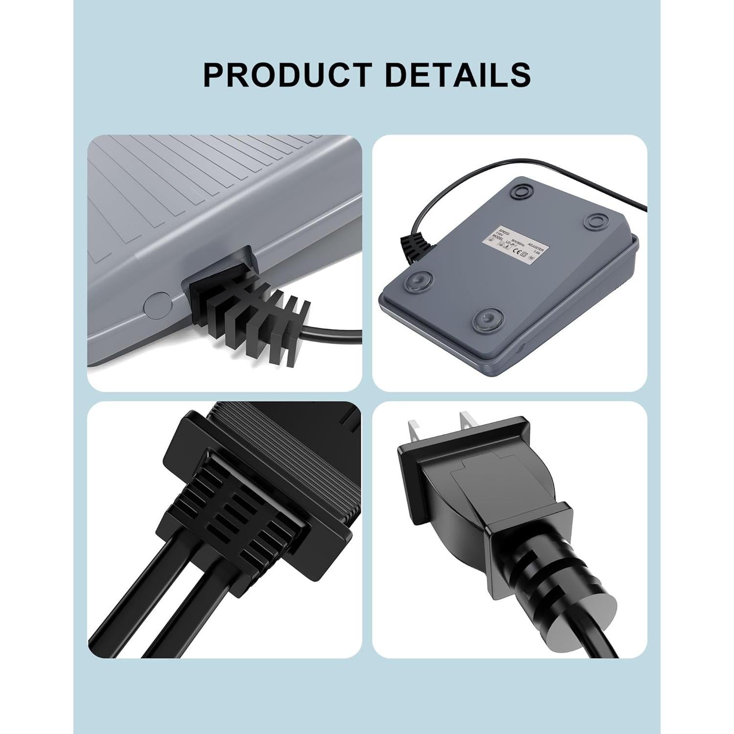 Pedal de Pie y Cable de Alimentación Compatible Brother