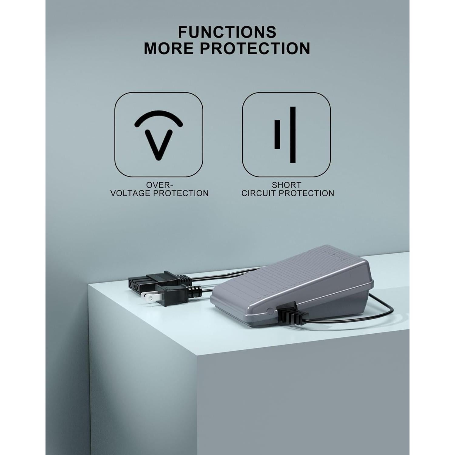 Pedal de Pie y Cable de Alimentación Compatible Brother