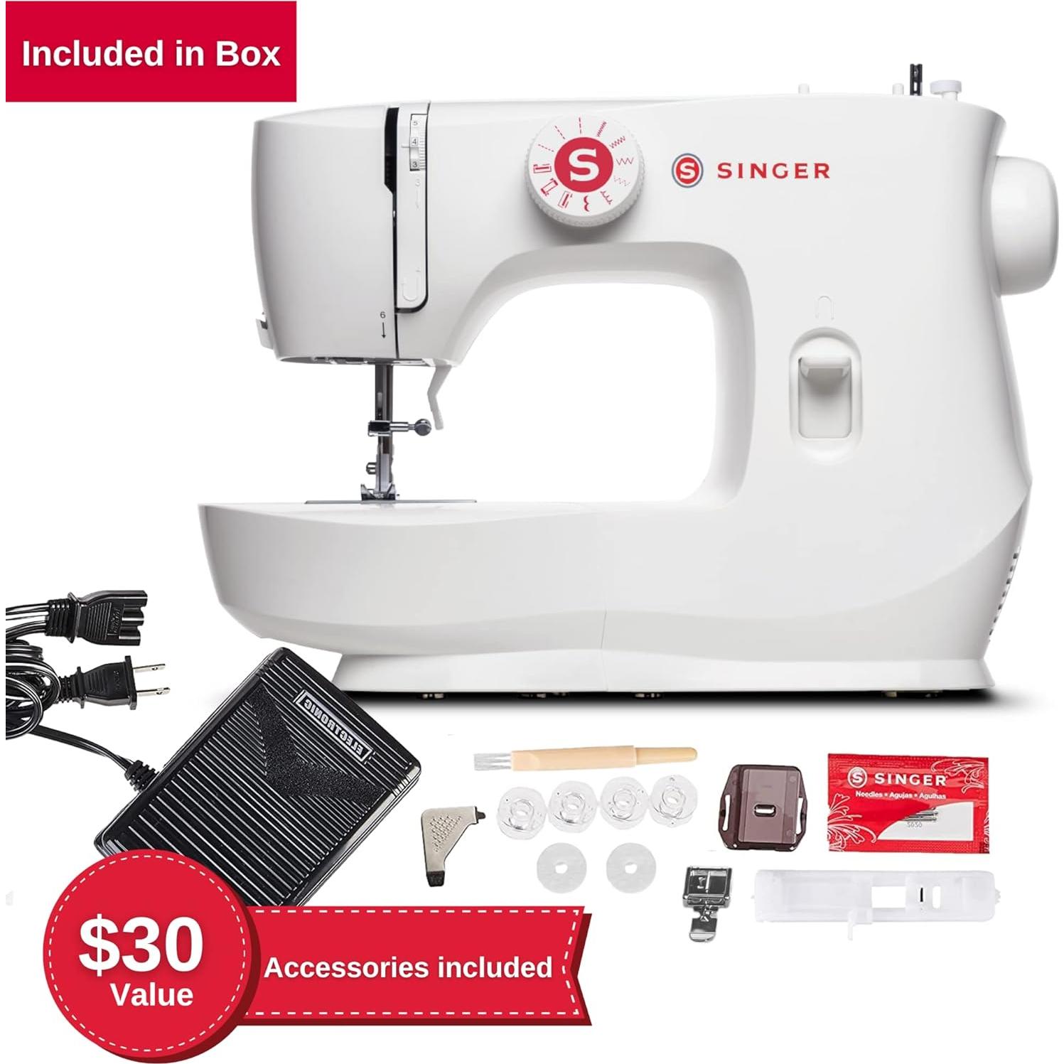 Máquina de Coser SINGER MX60 Ligera y Portátil con Accesorios