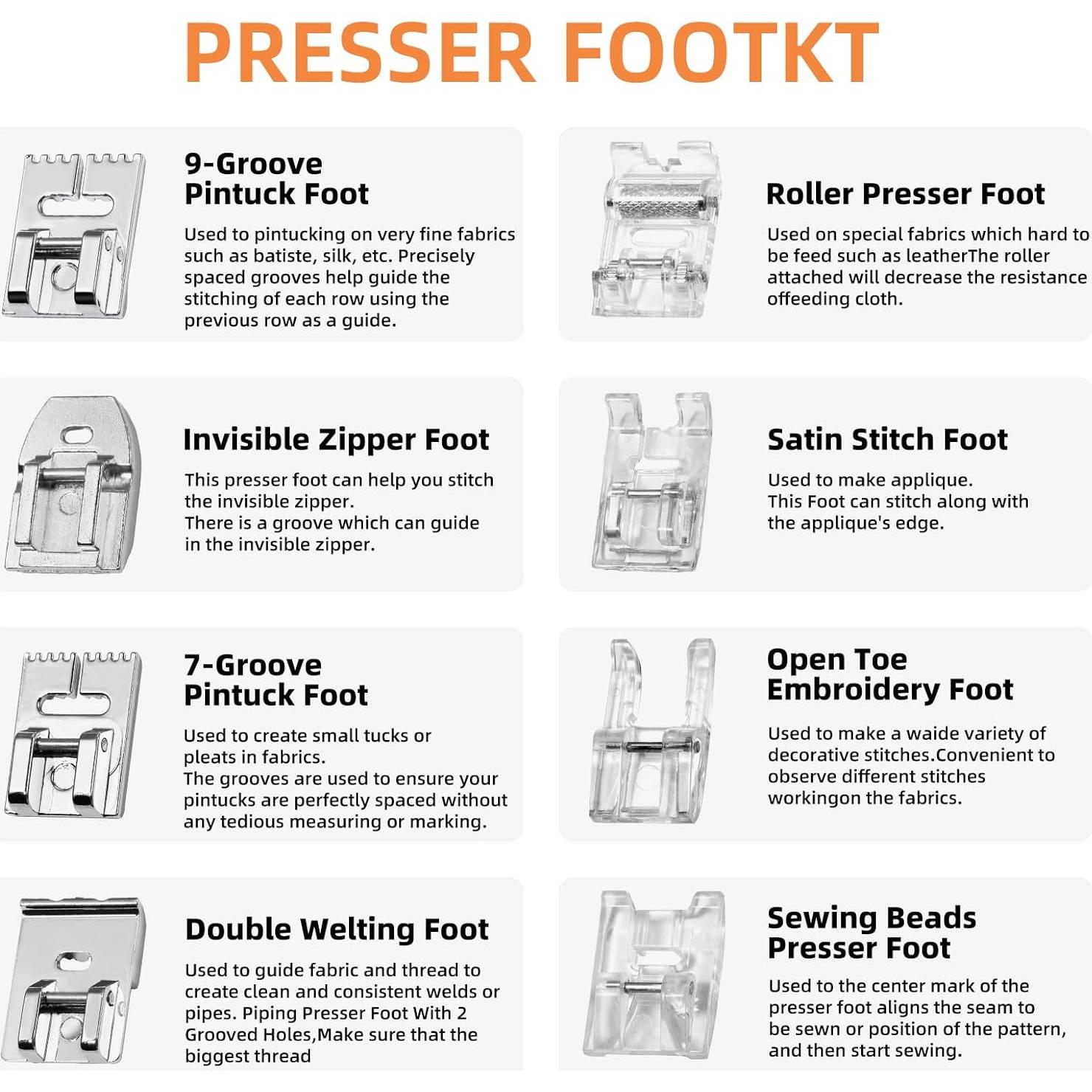 Conjunto de 16 Prensatelas para Máquina de Coser AnoleAir