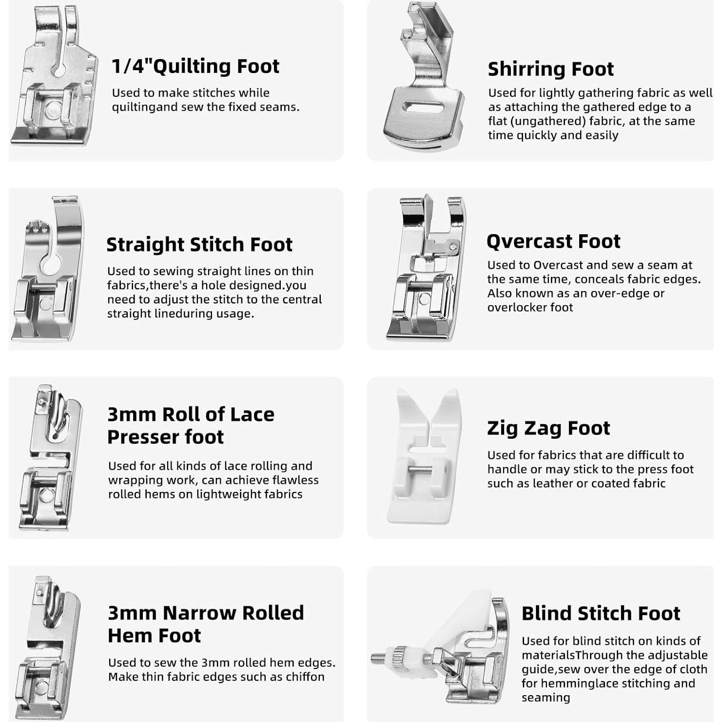 Conjunto de 16 Prensatelas para Máquina de Coser AnoleAir