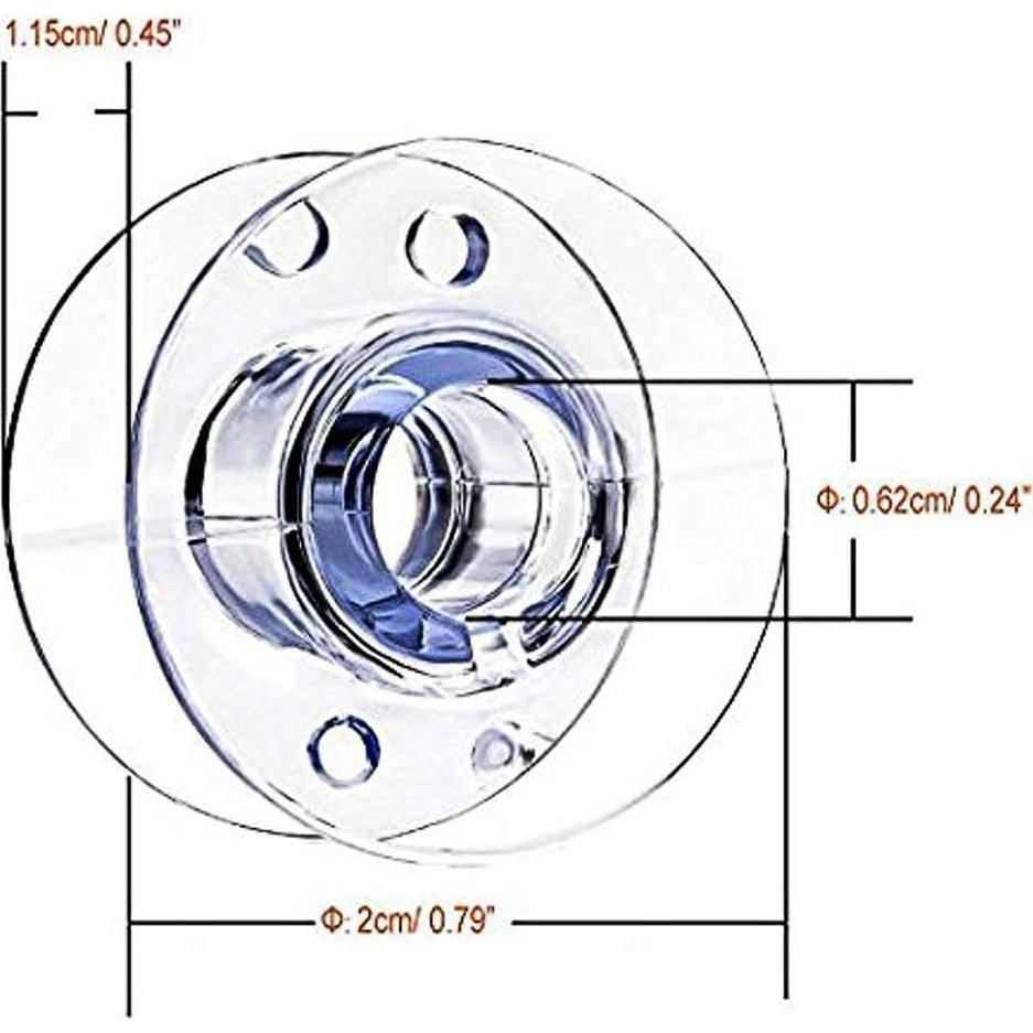 30 Bobinas de Plástico SA156 para Máquina de Coser Brother