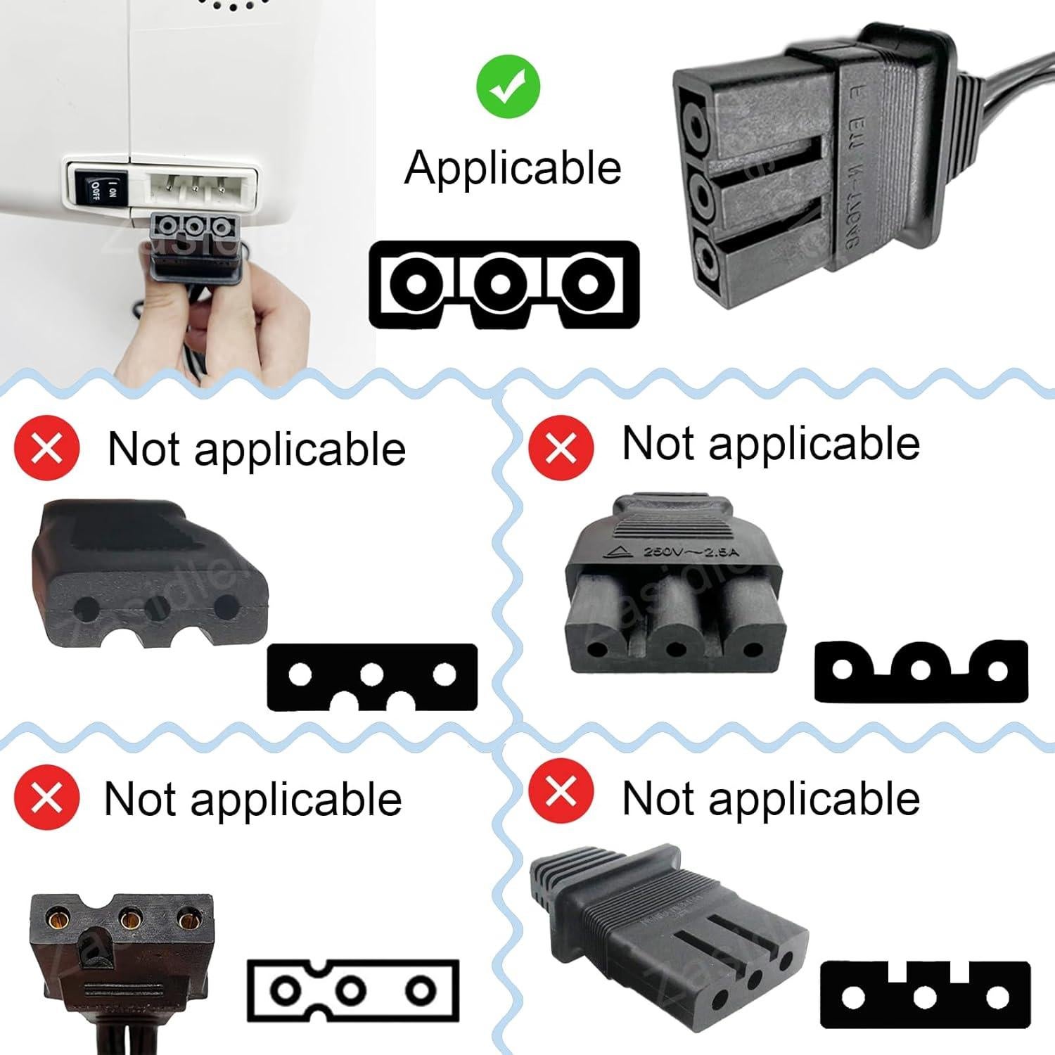 Reemplazo Pedal y Cable Alimentación Máquina Coser Brother #J00360051