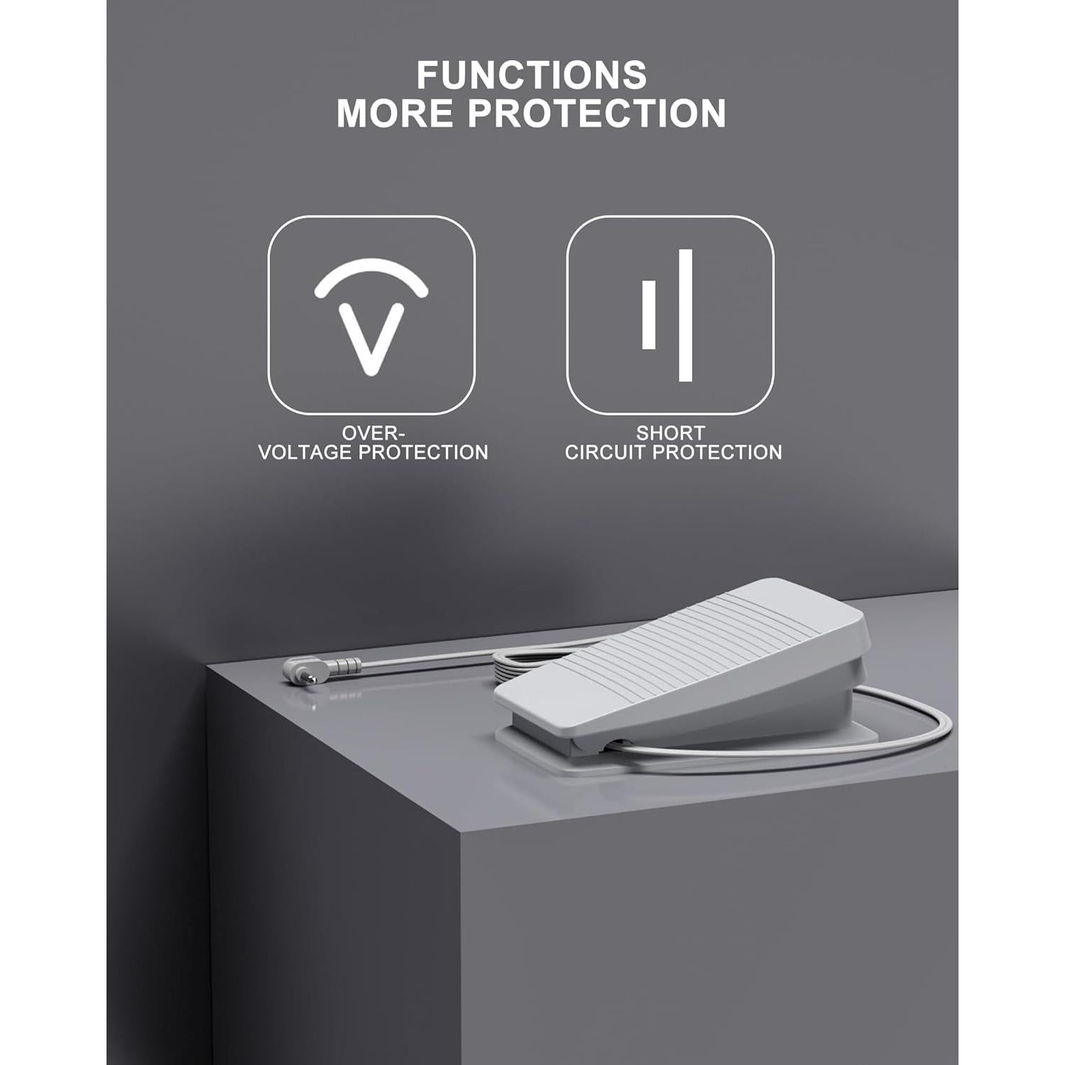 Foot Pedal for Brother/Babylock Sewing Machine CE5000PRW CE5500 Foot Controller Pedal SE600 CS6000I with Cord Control FC-322 XC8816021 Brother Sewing Machine Pedal