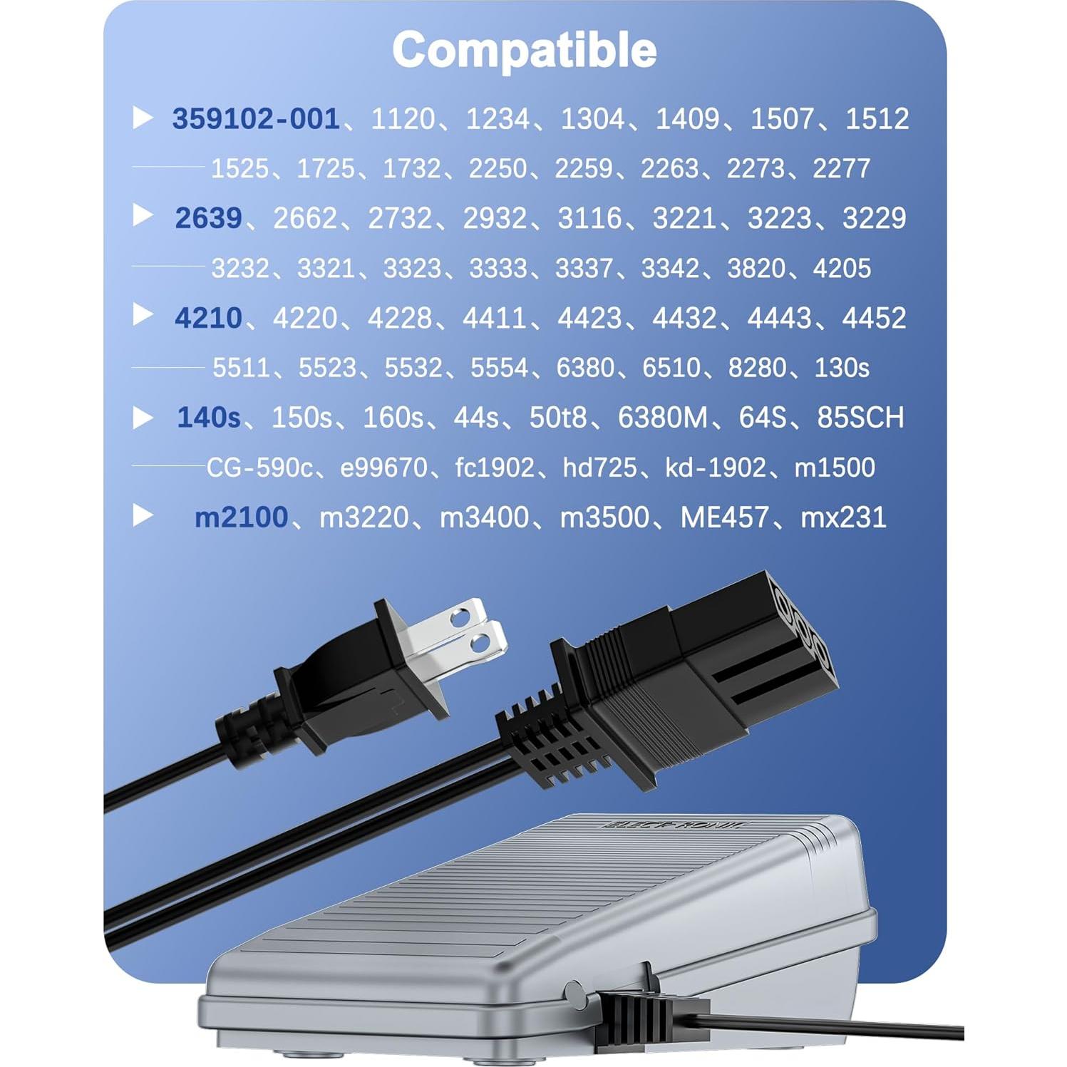 Pedal de Máquina de Coser VHBW Compatible Brother J00360051
