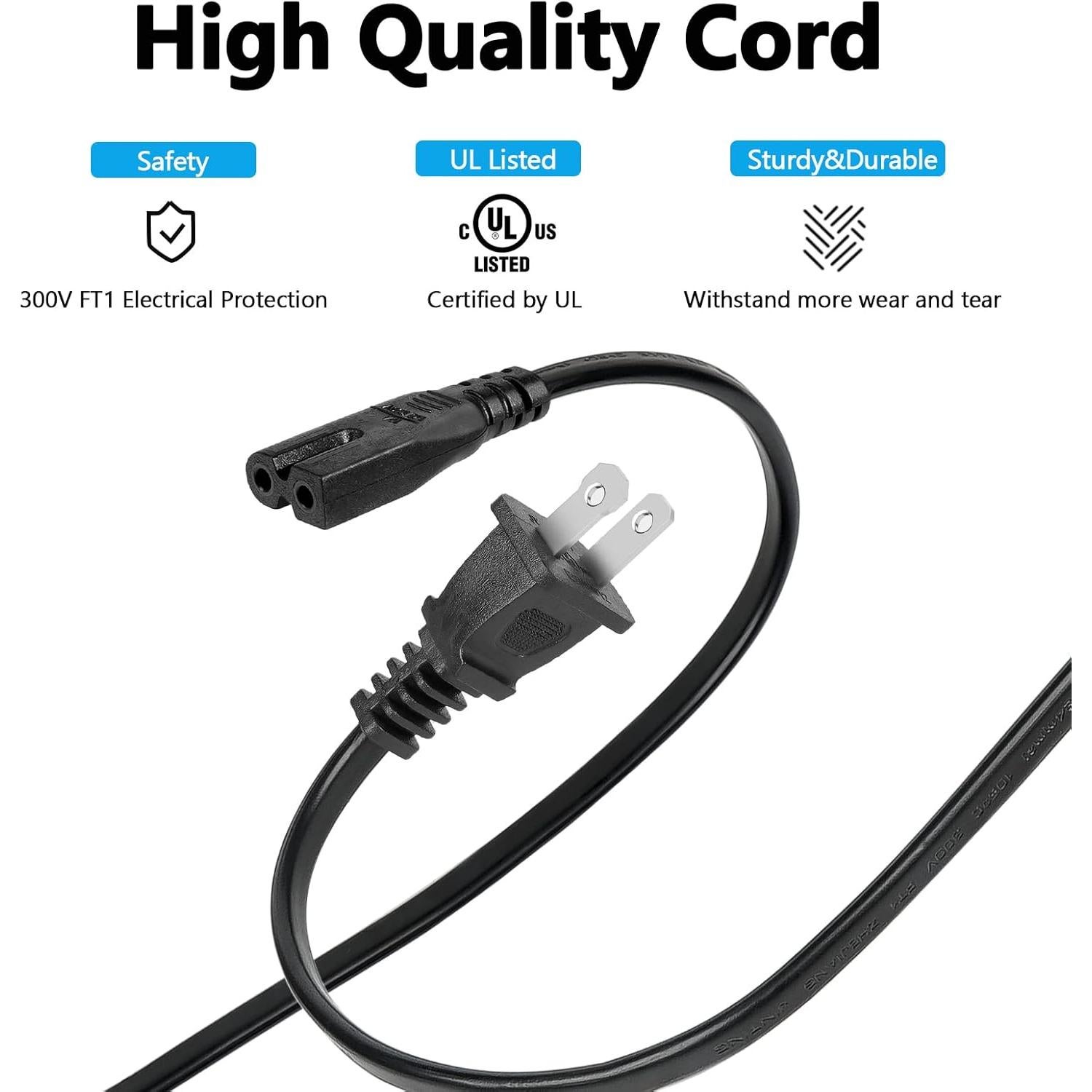 Cable de Alimentación 3.05m Olort Compatible con Singer, Brother, Pfaff