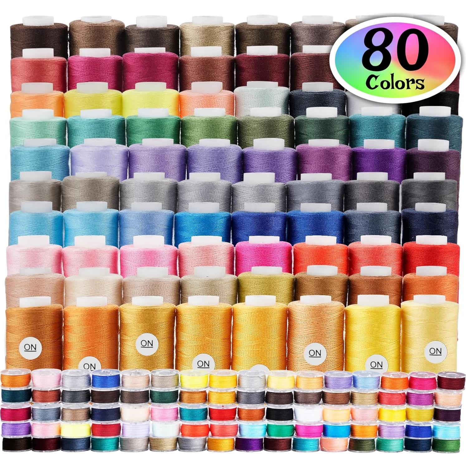 Kit de Hilo de Coser ilauke 164 Piezas 80 Colores 274m
