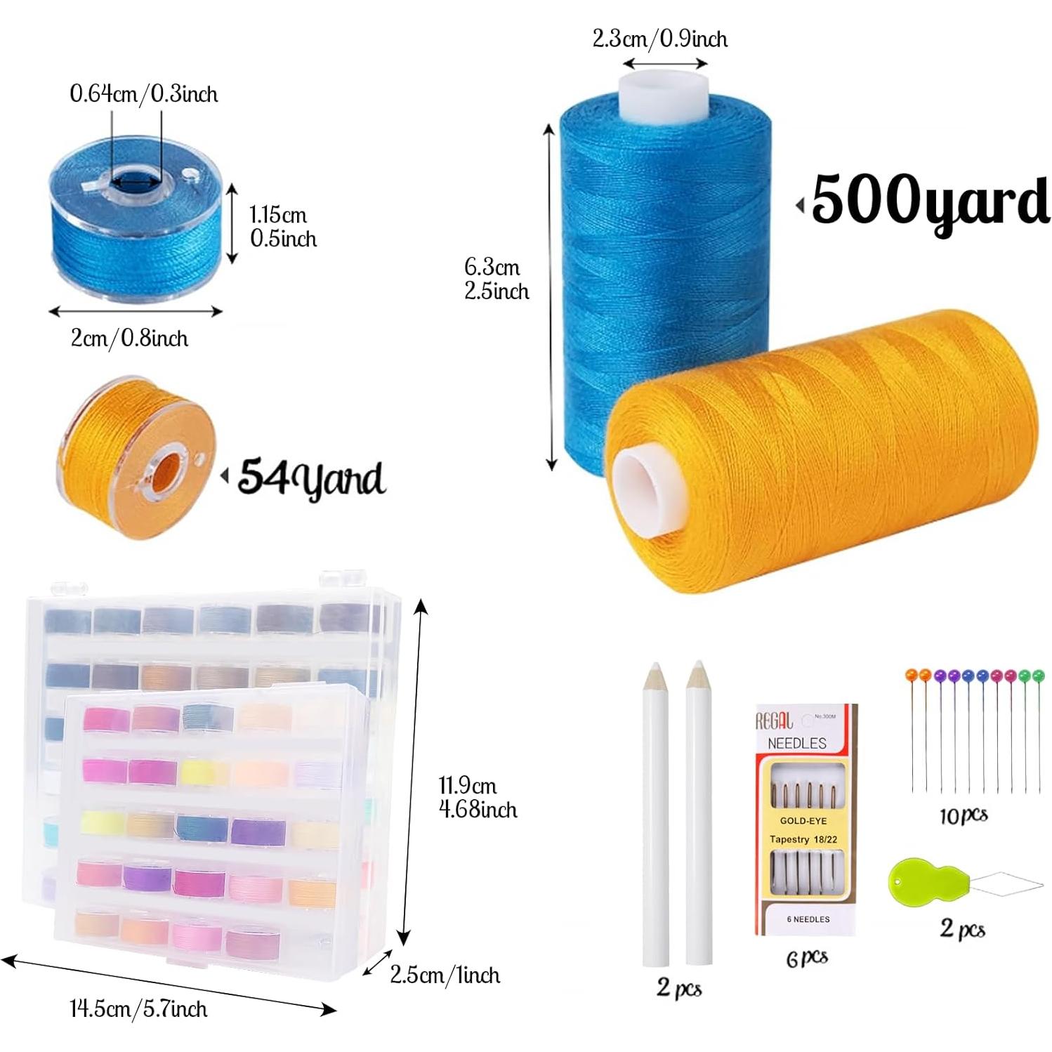 Kit de Hilo de Coser ilauke 164 Piezas 80 Colores 274m